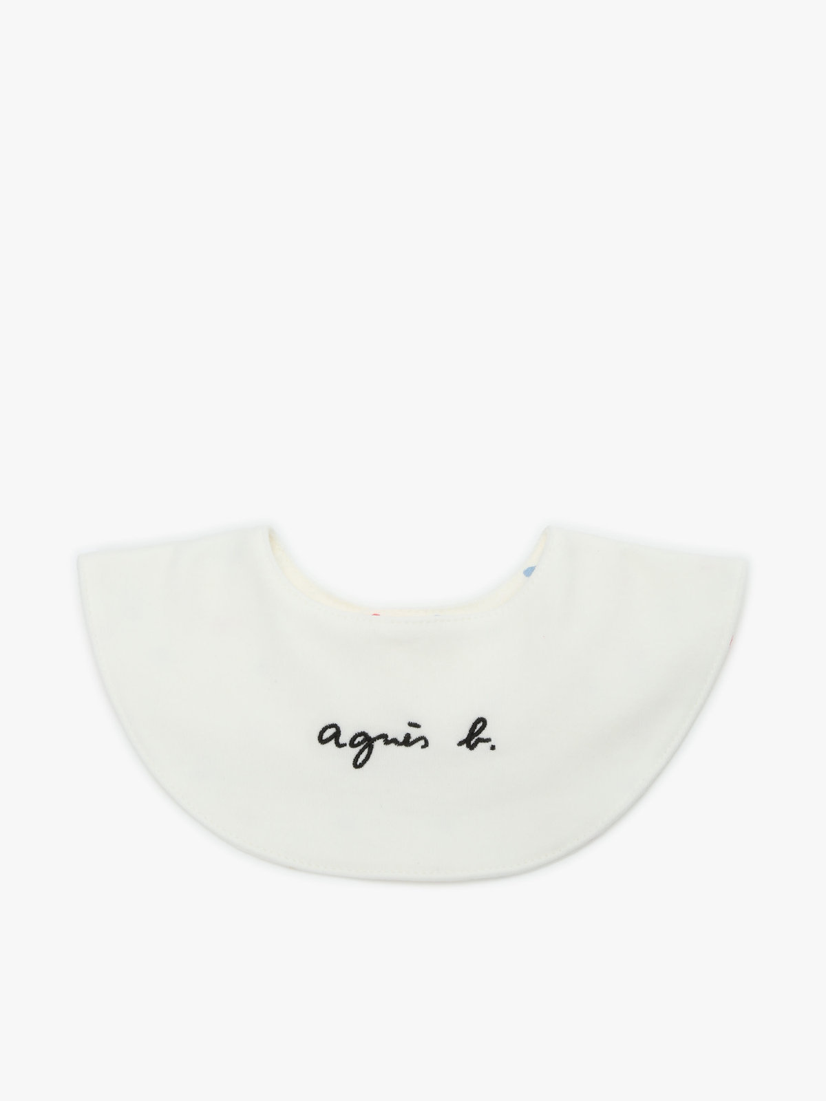 ENFANT ベビー ベビー ロゴ 刺繍 マルチカラー コットン リバーシブル スタイ ホワイト