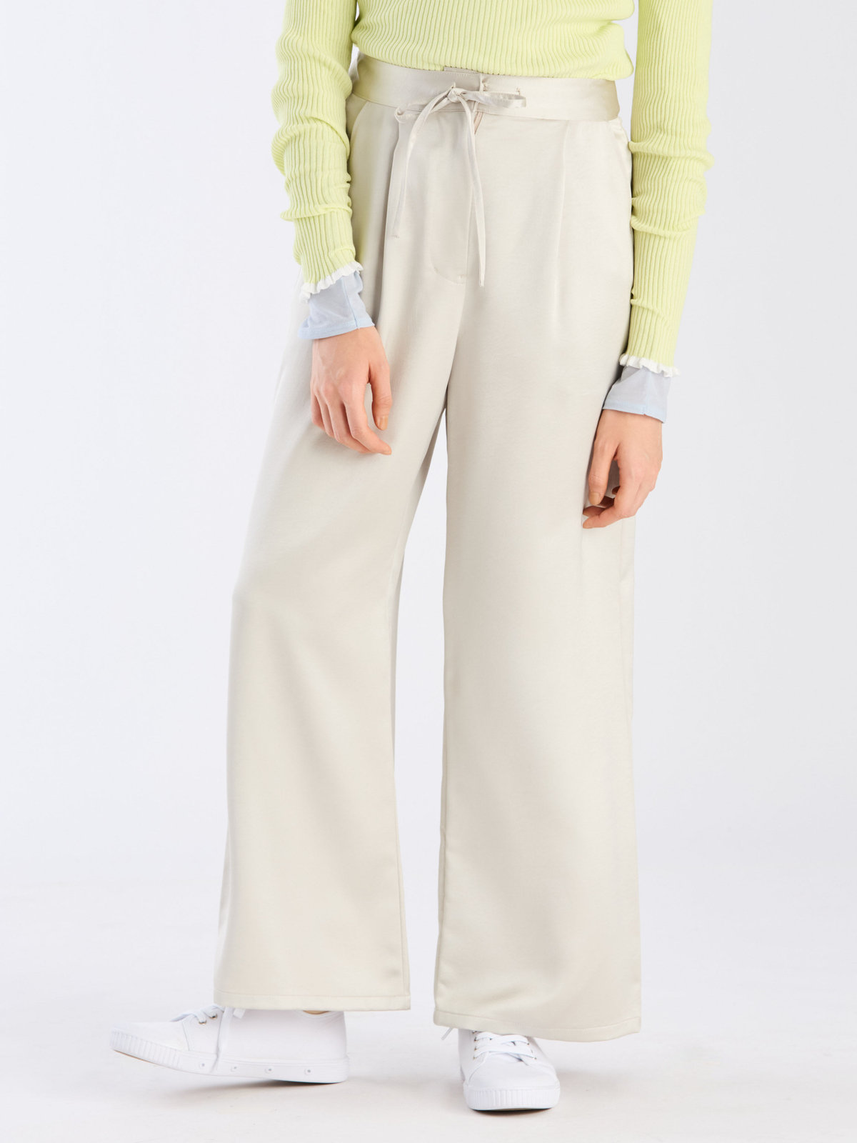 To b. by agnès b. 【Outlet】サテンパンツ ホワイト