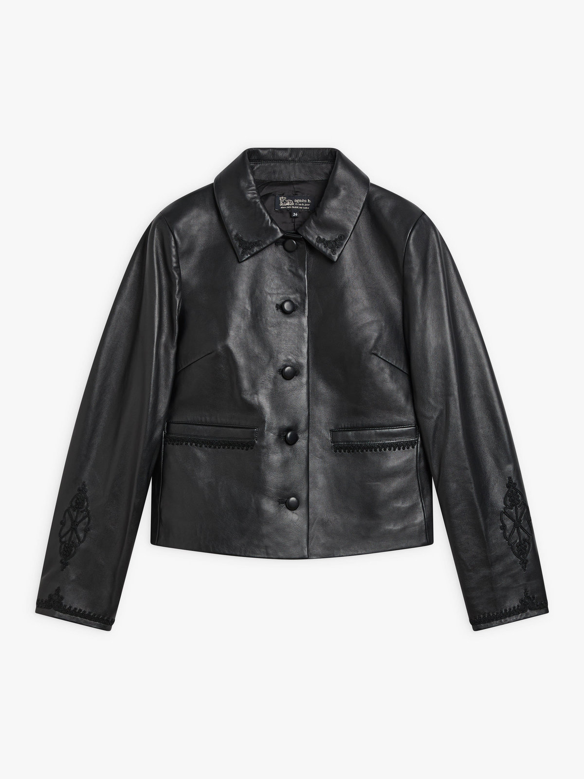 FEMME ウィメンズ ラムスキン レザー ジャケット ブラック