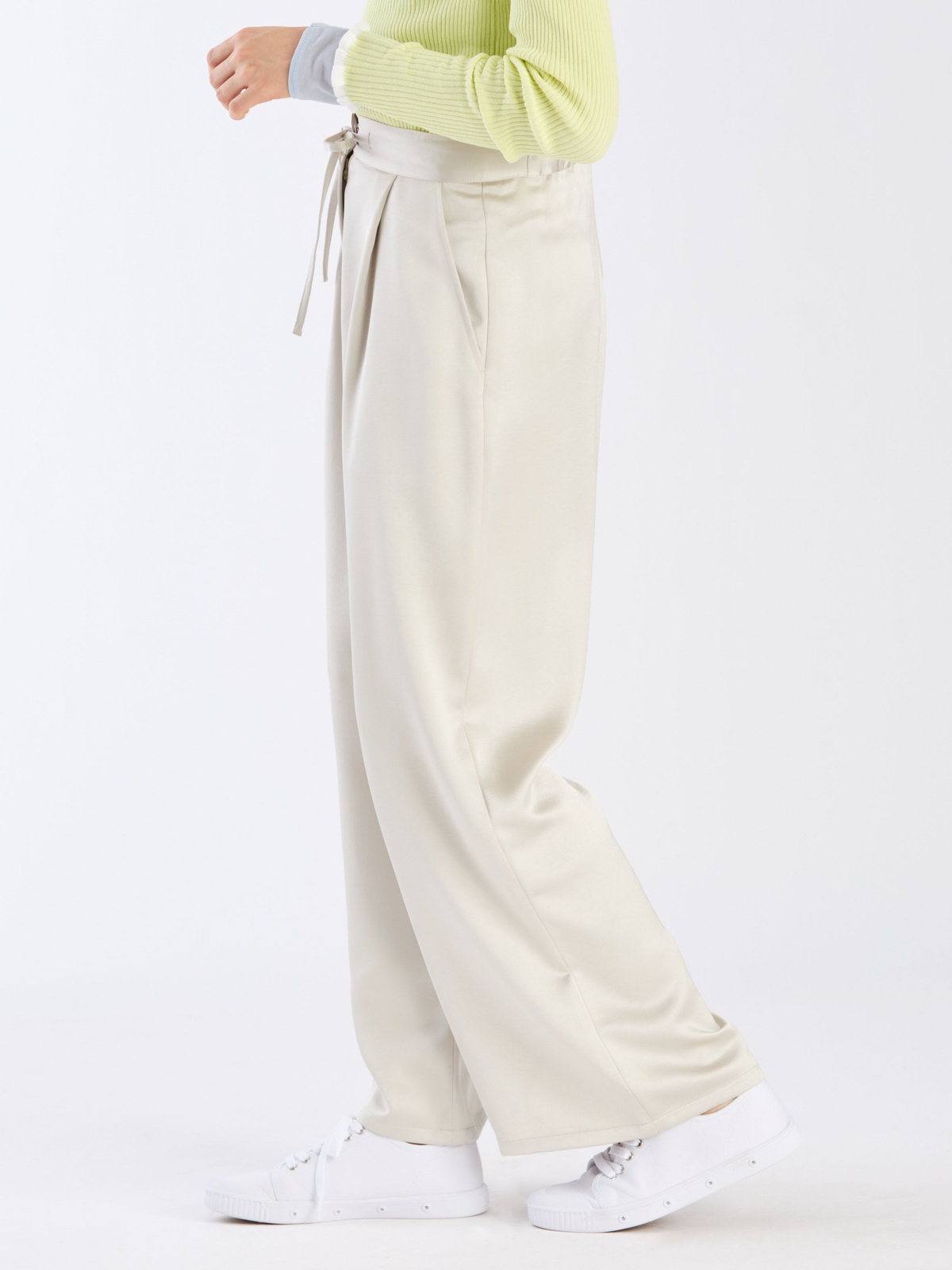 To b. by agnès b. 【Outlet】サテンパンツ ホワイト