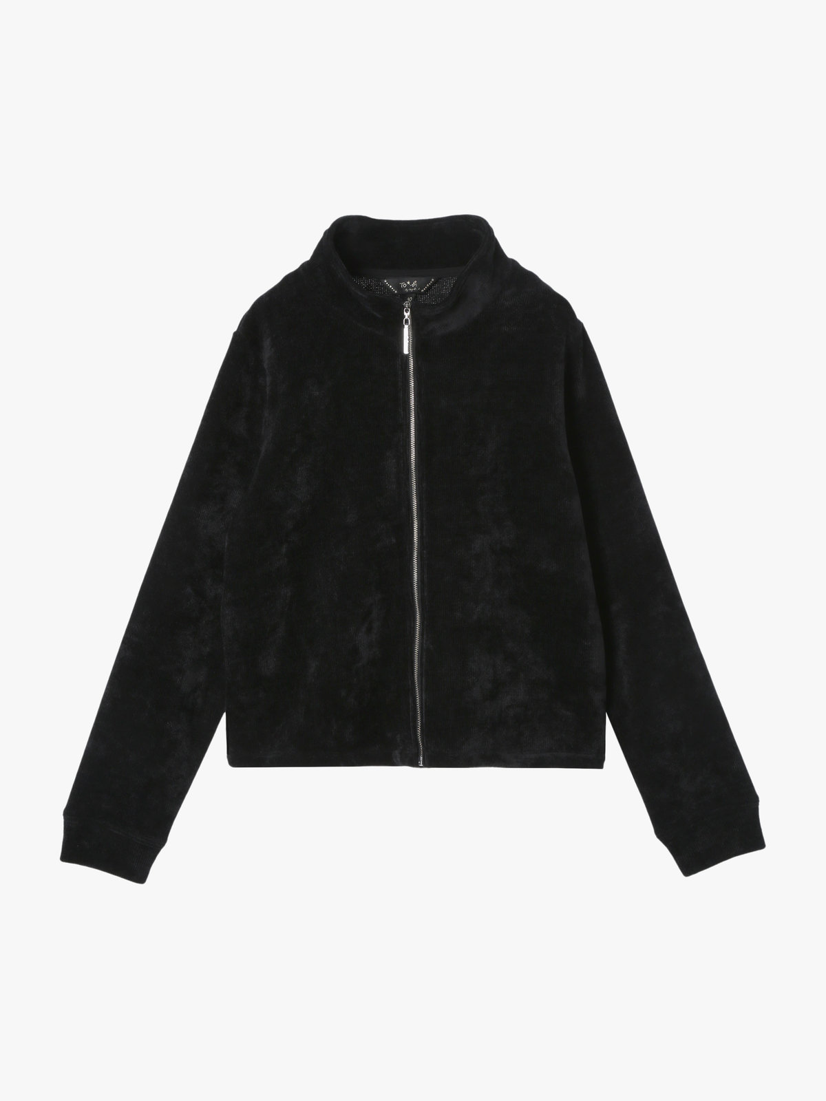 To b. by agnès b. 【Outlet】モールヤーン スタンドカラー ジップ ブルゾン ブラック