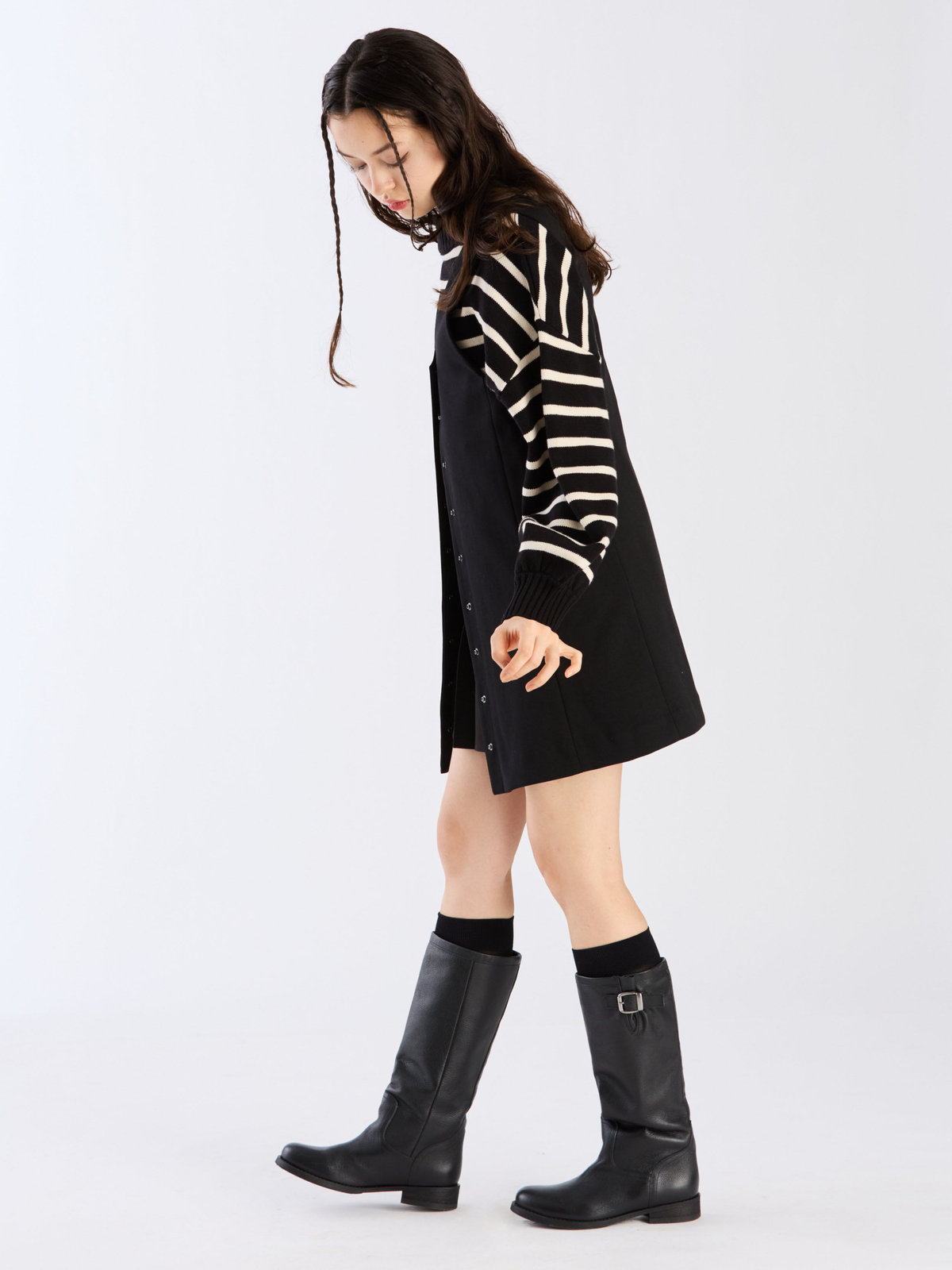 To b. by agnès b. 【Outlet】ポンチジャンパードレス ブラック