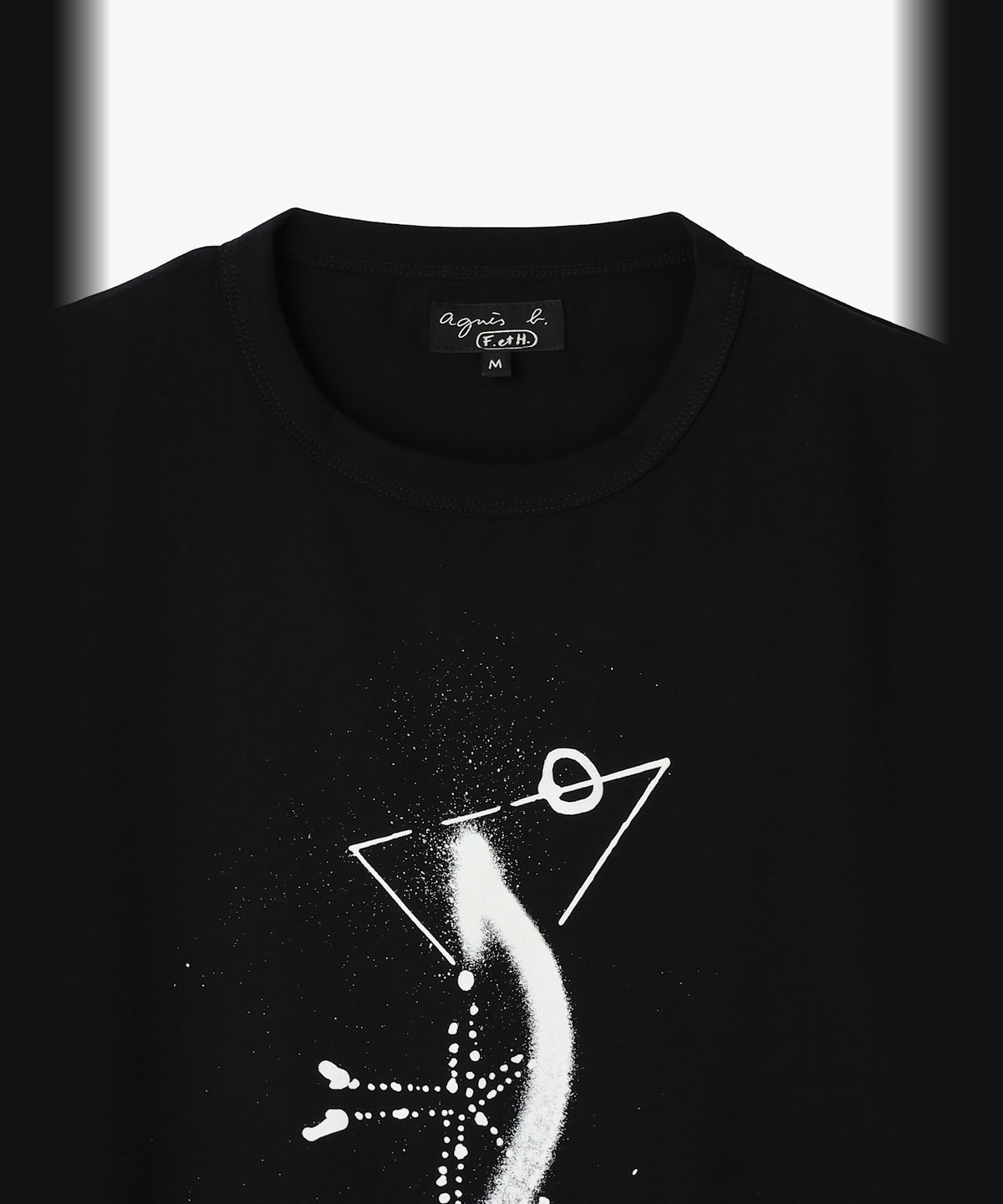 FEMME ウィメンズ オーガニックコットン 半袖 アーティストTシャツ "Hiraku Suzuki" ブラック