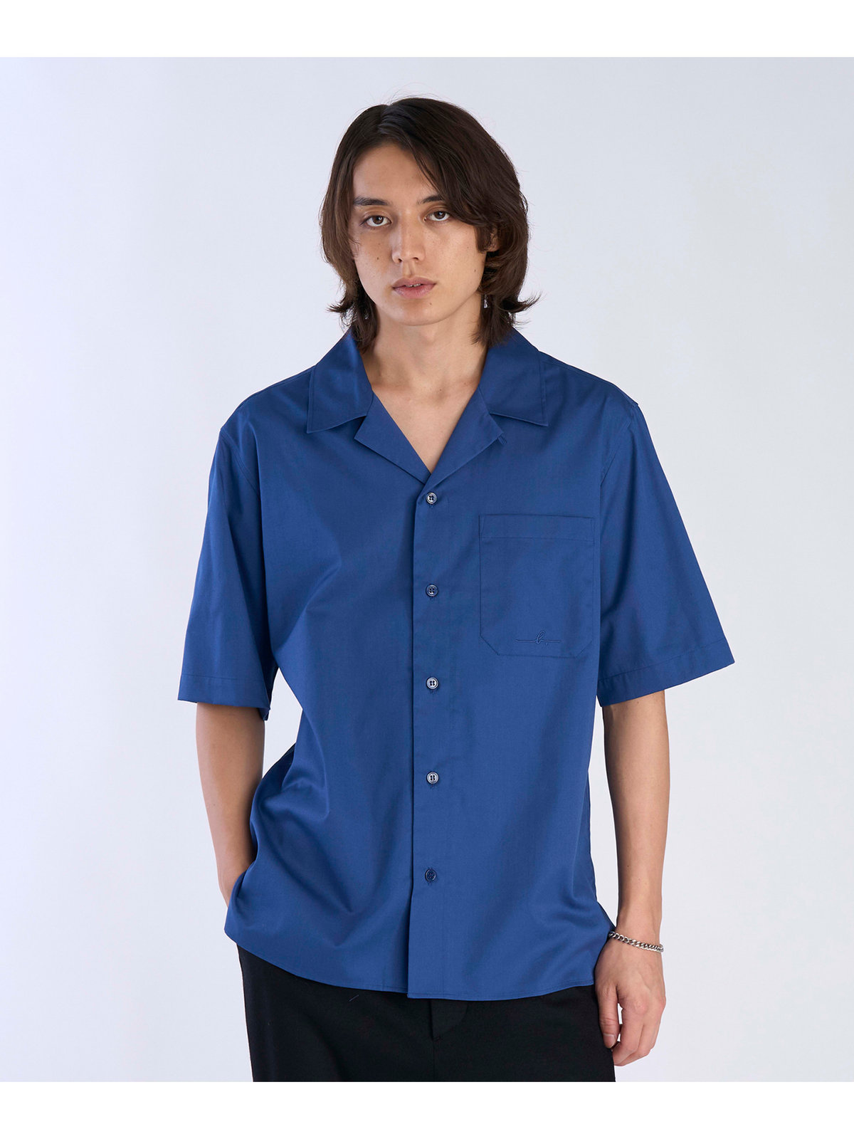 HOMME メンズ 【Outlet】メンズ ”Willie”ロゴ 刺繍 オープンカラー 半袖 シャツ ”Magnum” ブルー系その他