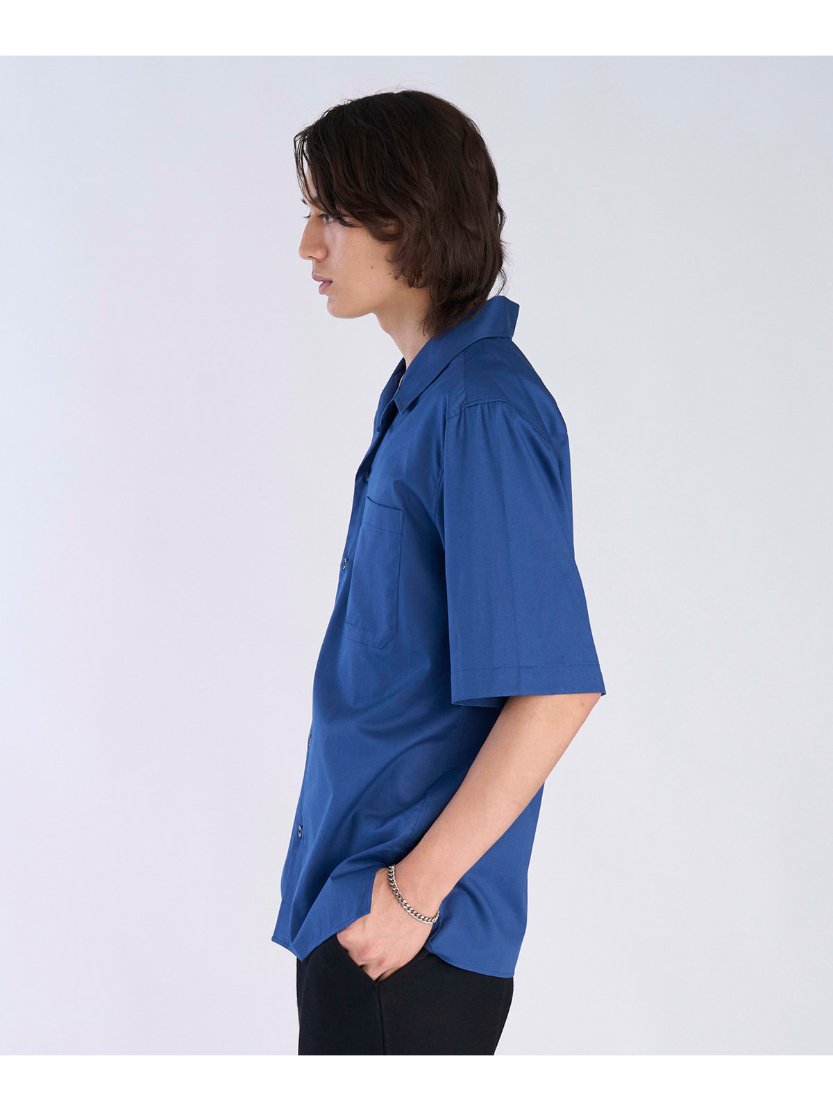 HOMME メンズ 【Outlet】メンズ ”Willie”ロゴ 刺繍 オープンカラー 半袖 シャツ ”Magnum” ブルー系その他