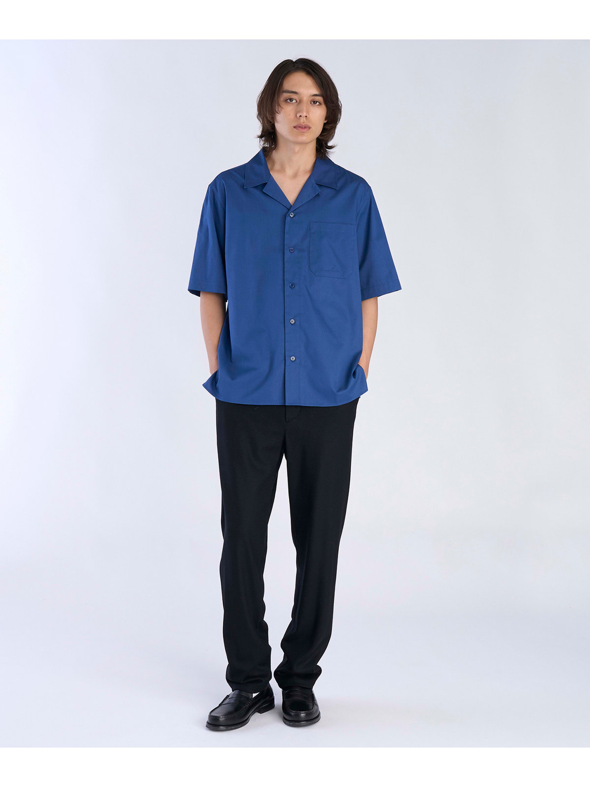 HOMME メンズ 【Outlet】メンズ ”Willie”ロゴ 刺繍 オープンカラー 半袖 シャツ ”Magnum” ブルー系その他