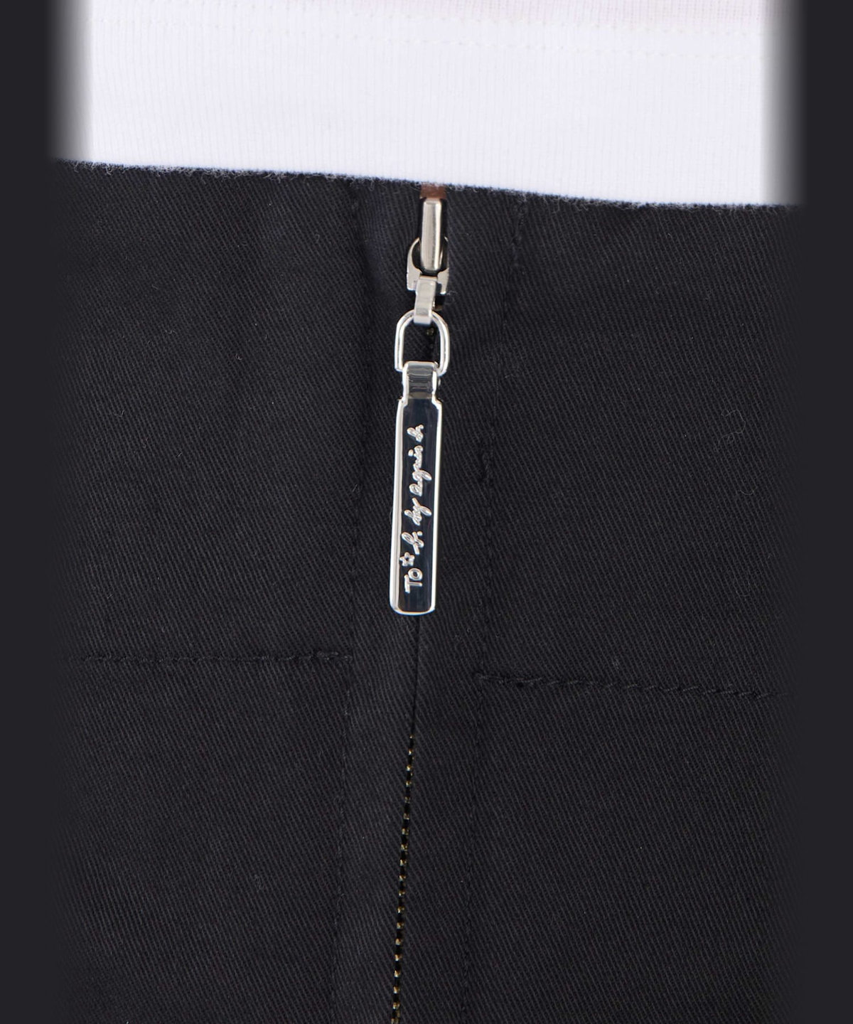 To b. by agnès b. ストレッチ チノ ジップ タイトスカート ブラック