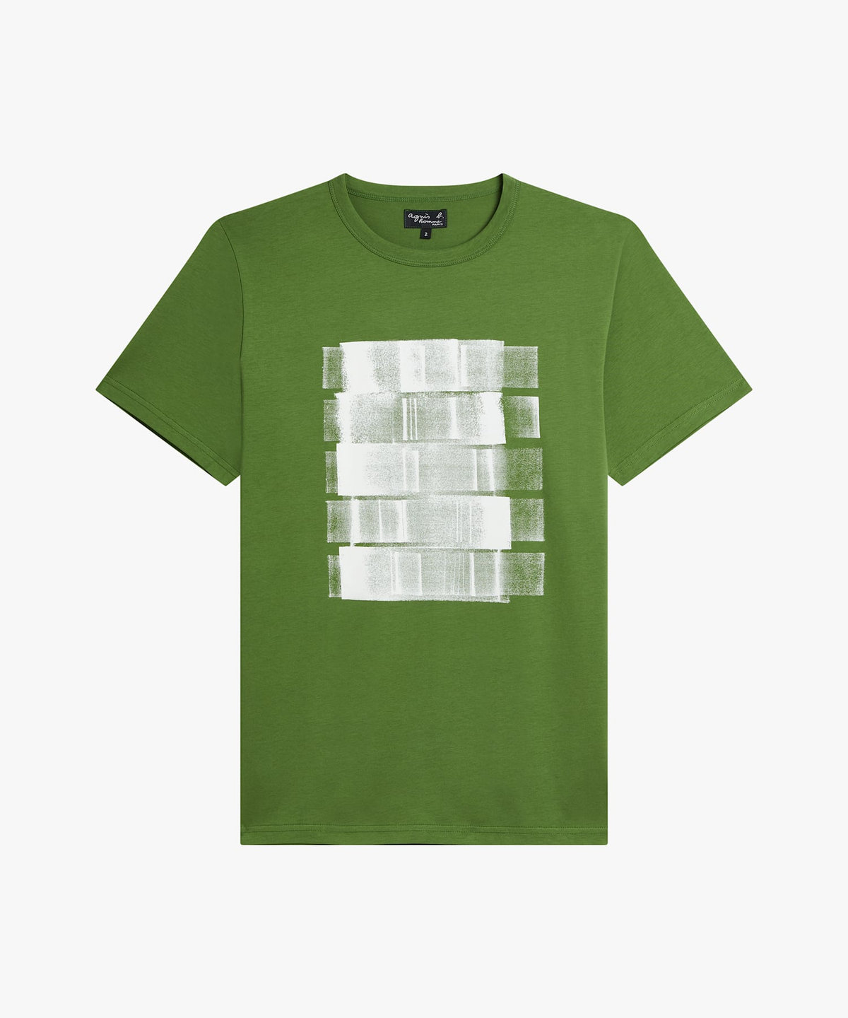 HOMME メンズ メンズ プリント オーガニックコットン 半袖 アーティスト Tシャツ "Alexis Cladiere" グリーン系その他