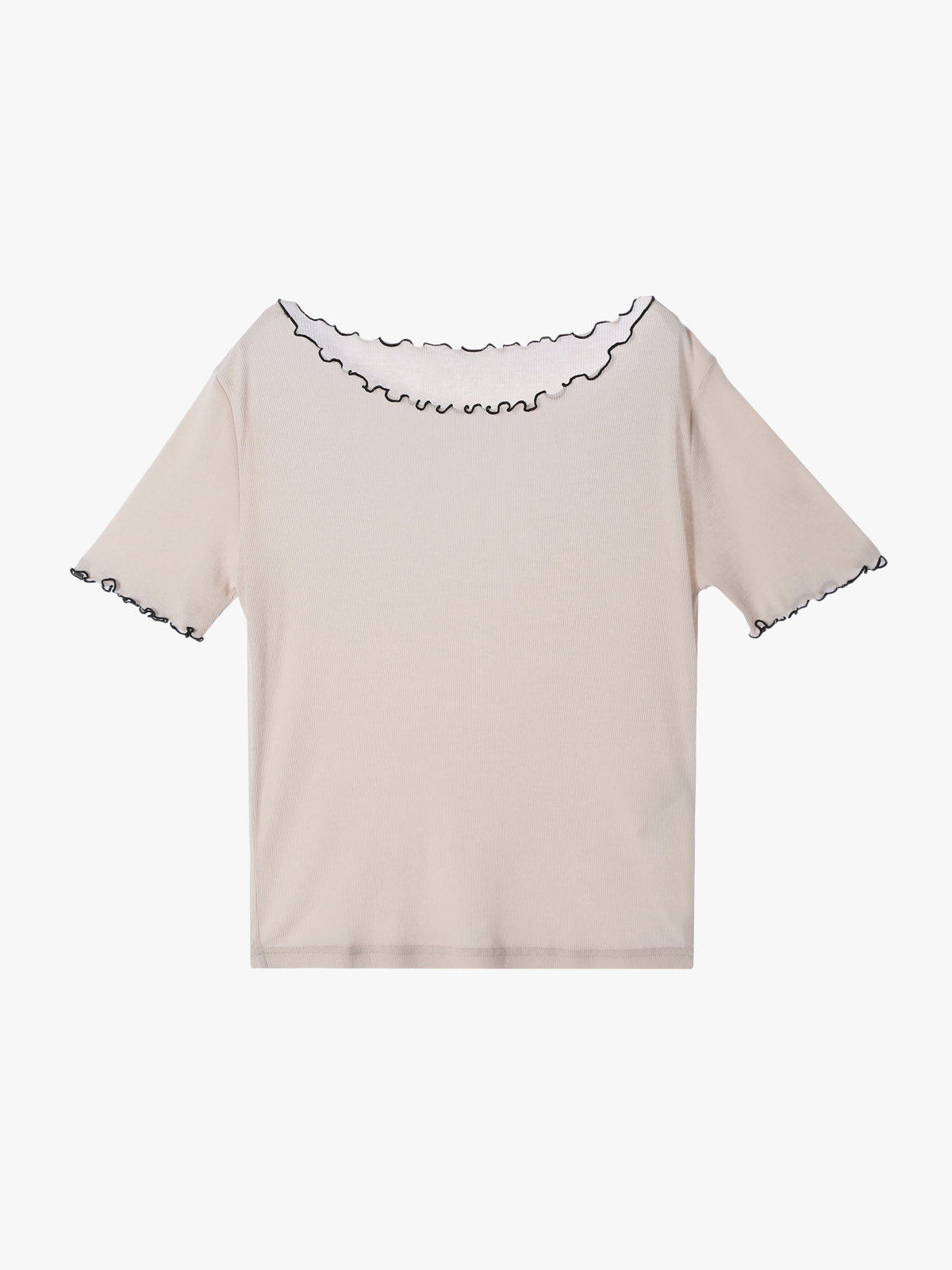 To b. by agnès b. 【Outlet】コットン メロウフリル 半袖 Tシャツ ホワイト