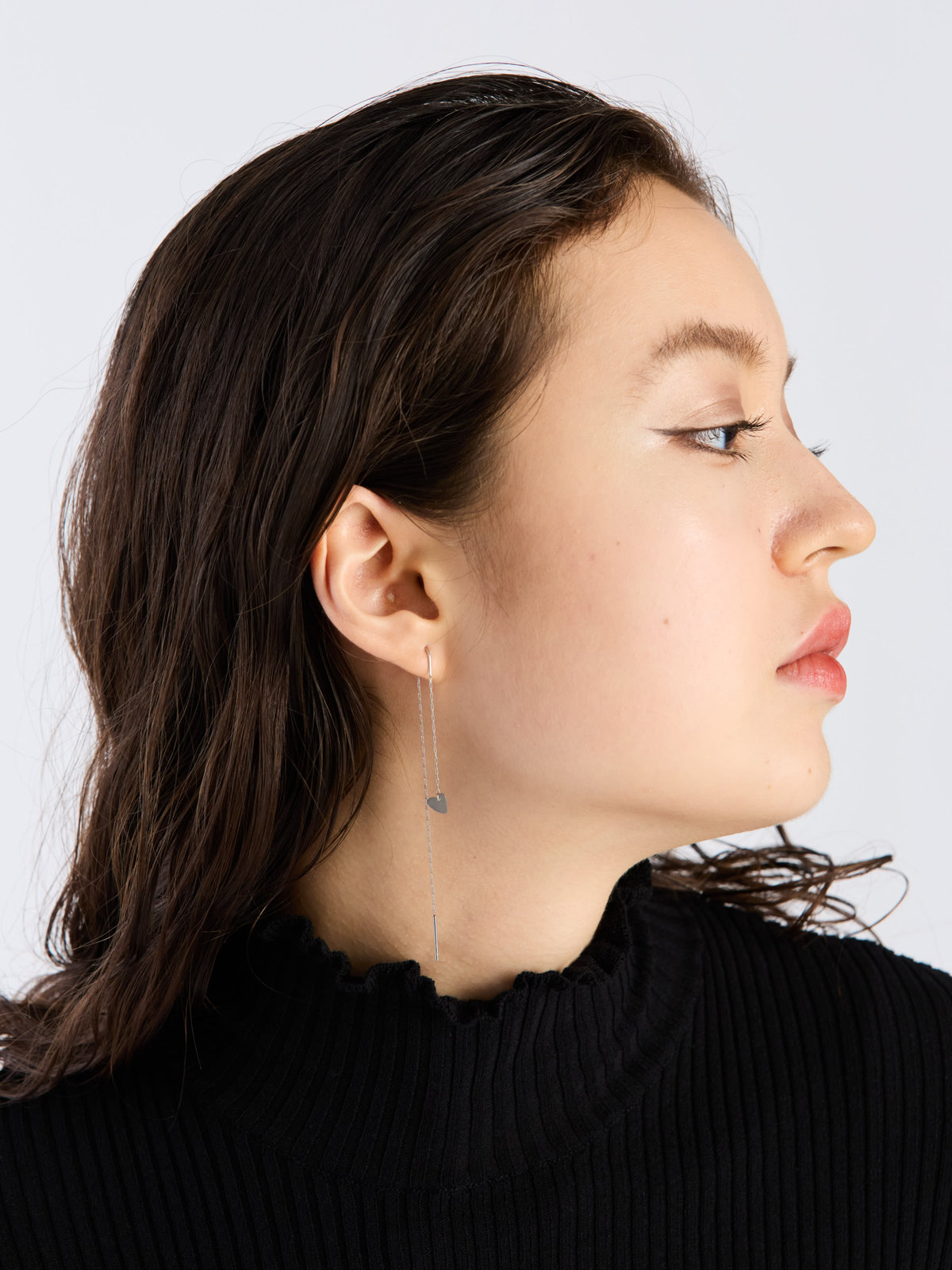 To b. by agnès b. 【Outlet】ダングリングハートピアスイヤリング シルバー