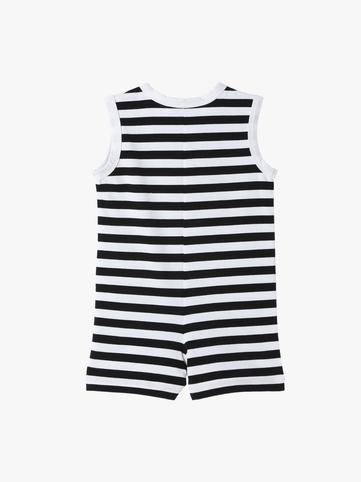 ENFANT ベビー ベビー 細ボーダー コットン ノースリーブ コンビネゾン ホワイト×ブラック