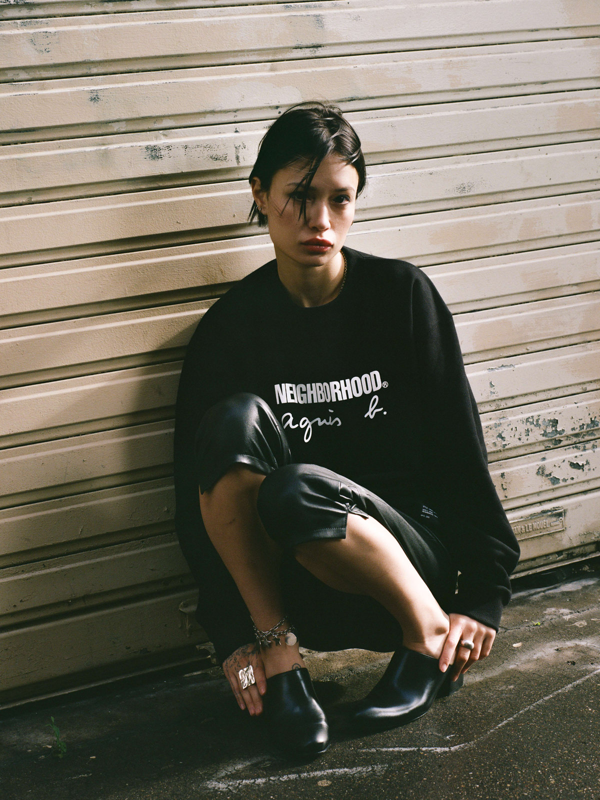 HOMME メンズ agnes b. x NH スウェットシャツ ブラック