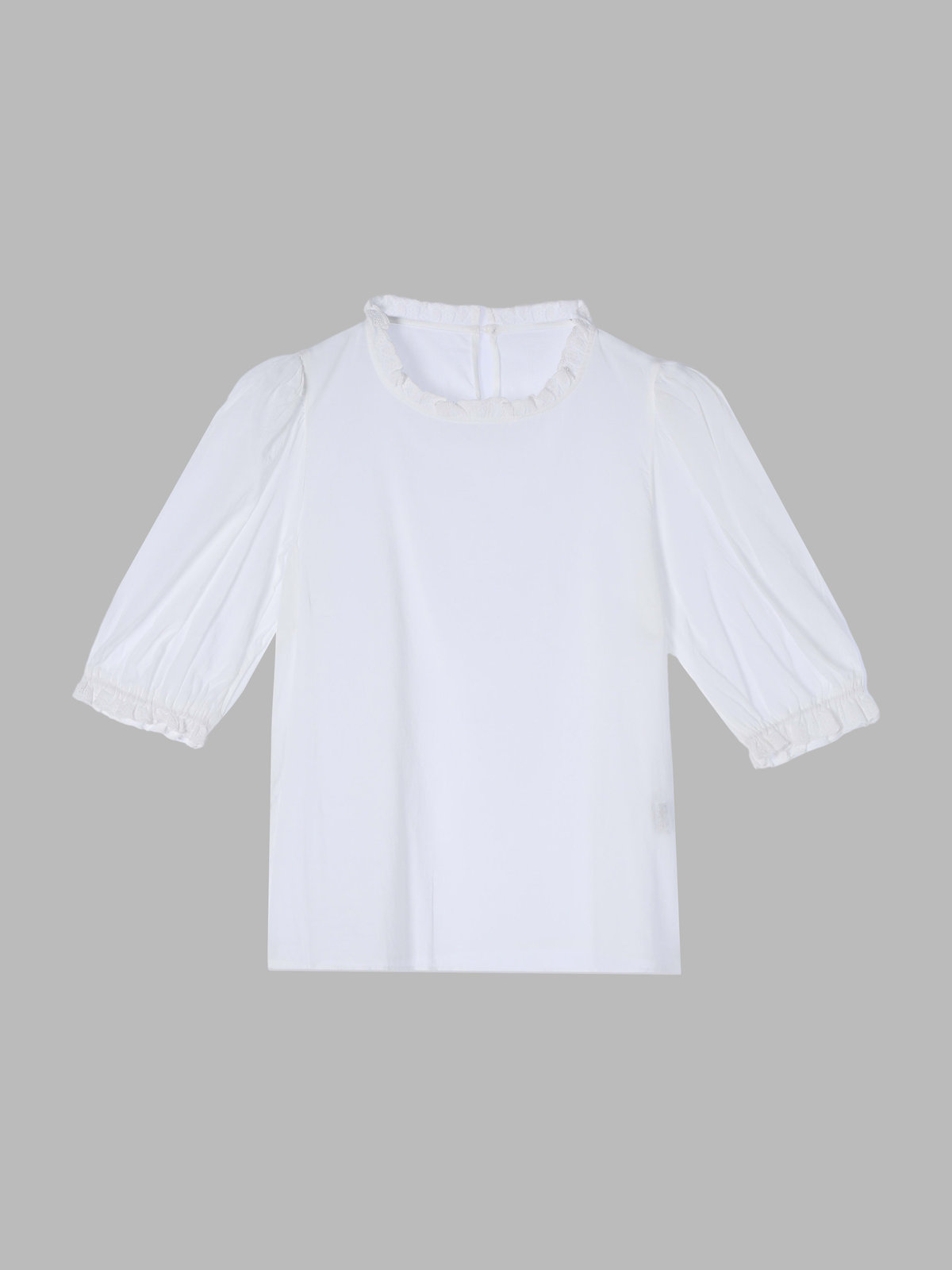 To b. by agnès b. 【Outlet】スカラップドレースブラウス ホワイト