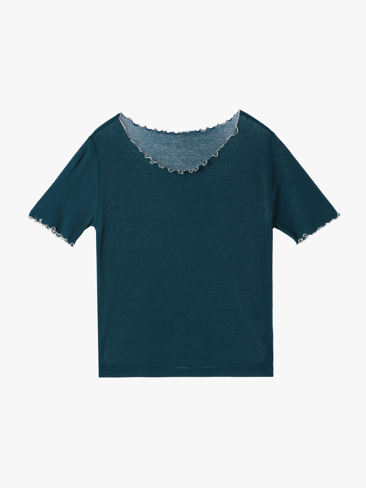 To b. by agnès b. 【Outlet】コットン メロウフリル 半袖 Tシャツ グリーン