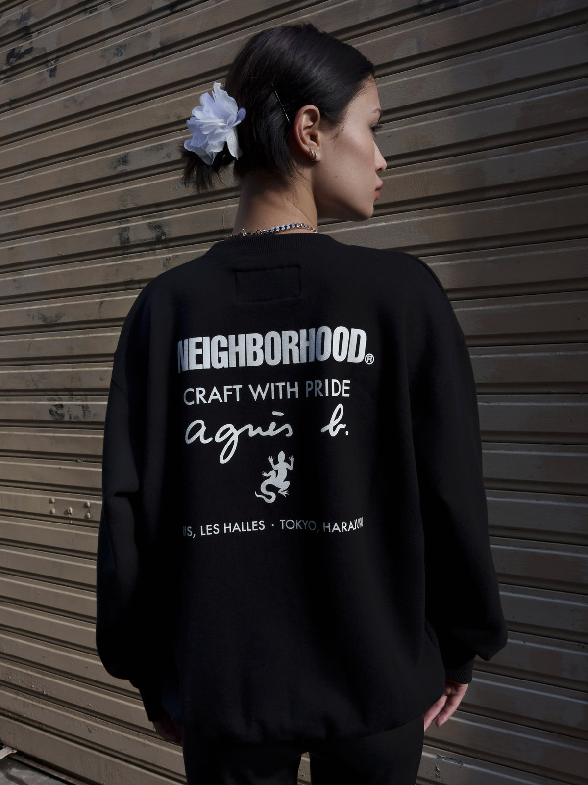 HOMME メンズ agnes b. x NH スウェットシャツ ブラック