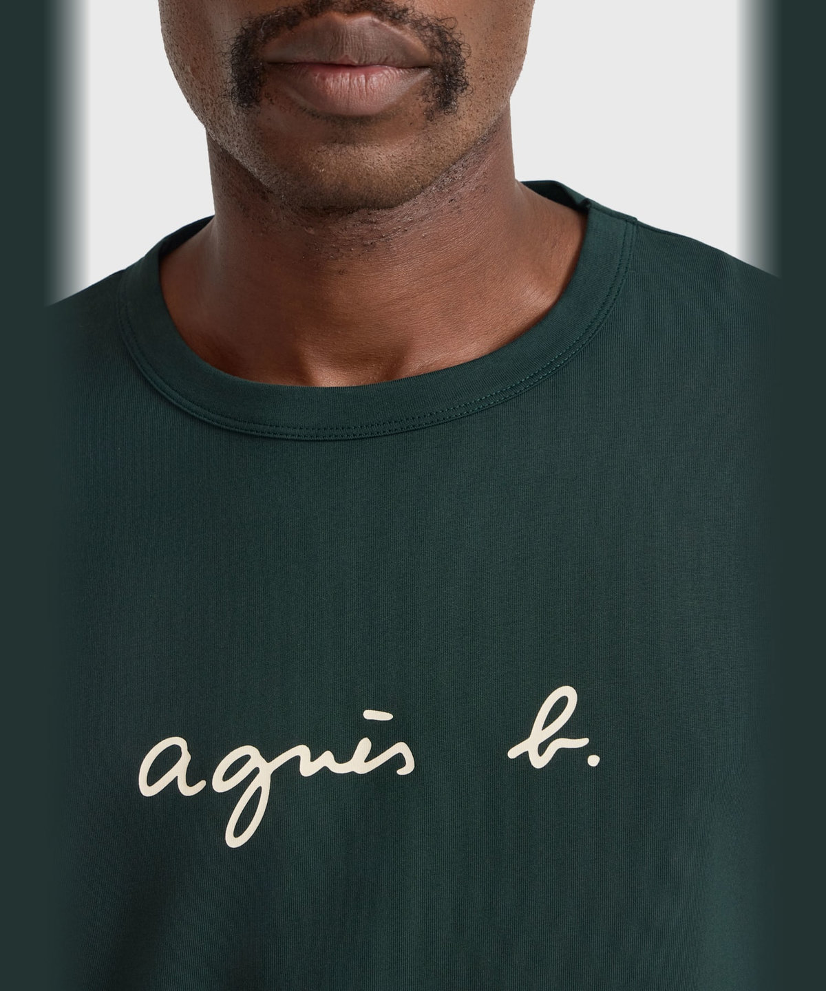 HOMME メンズ メンズ ロゴ プリント 長袖 Tシャツ "New Coulos" グリーン