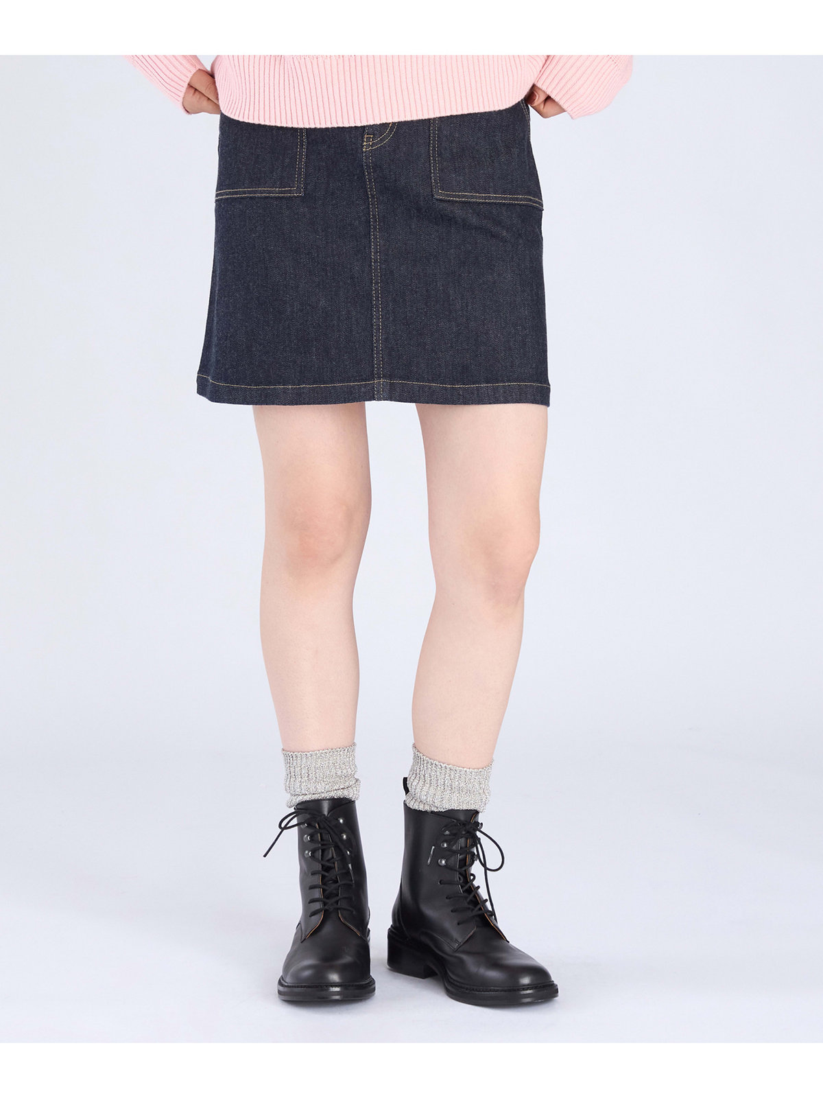 To b. by agnès b. デニム ミニスカート ネイビー