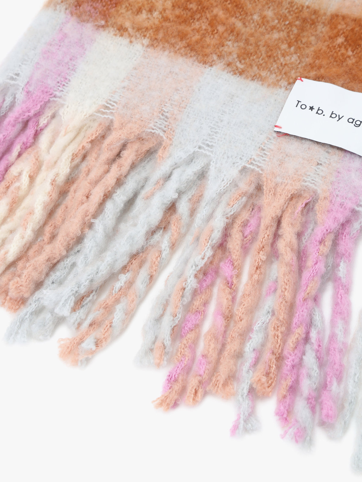 To b. by agnès b. 【Outlet】チェックワイドマフラー ブラウン