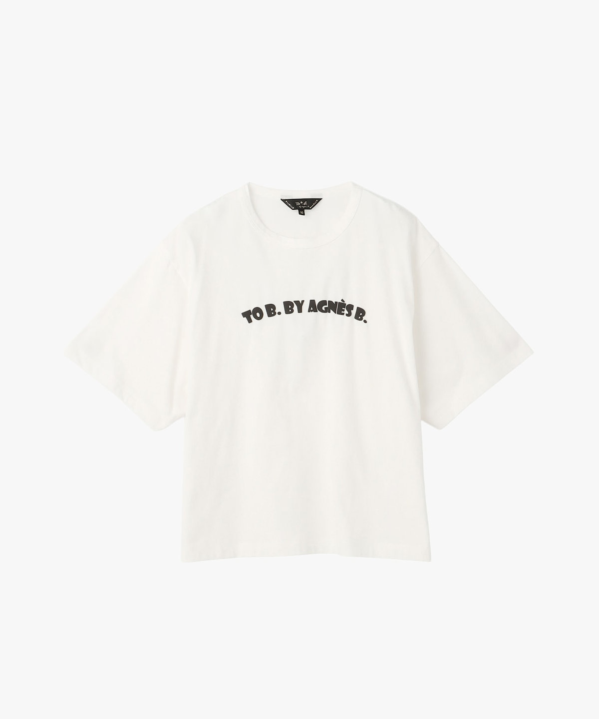 To b. by agnès b. ロゴ パフプリント コットン 半袖 Tシャツ ホワイト