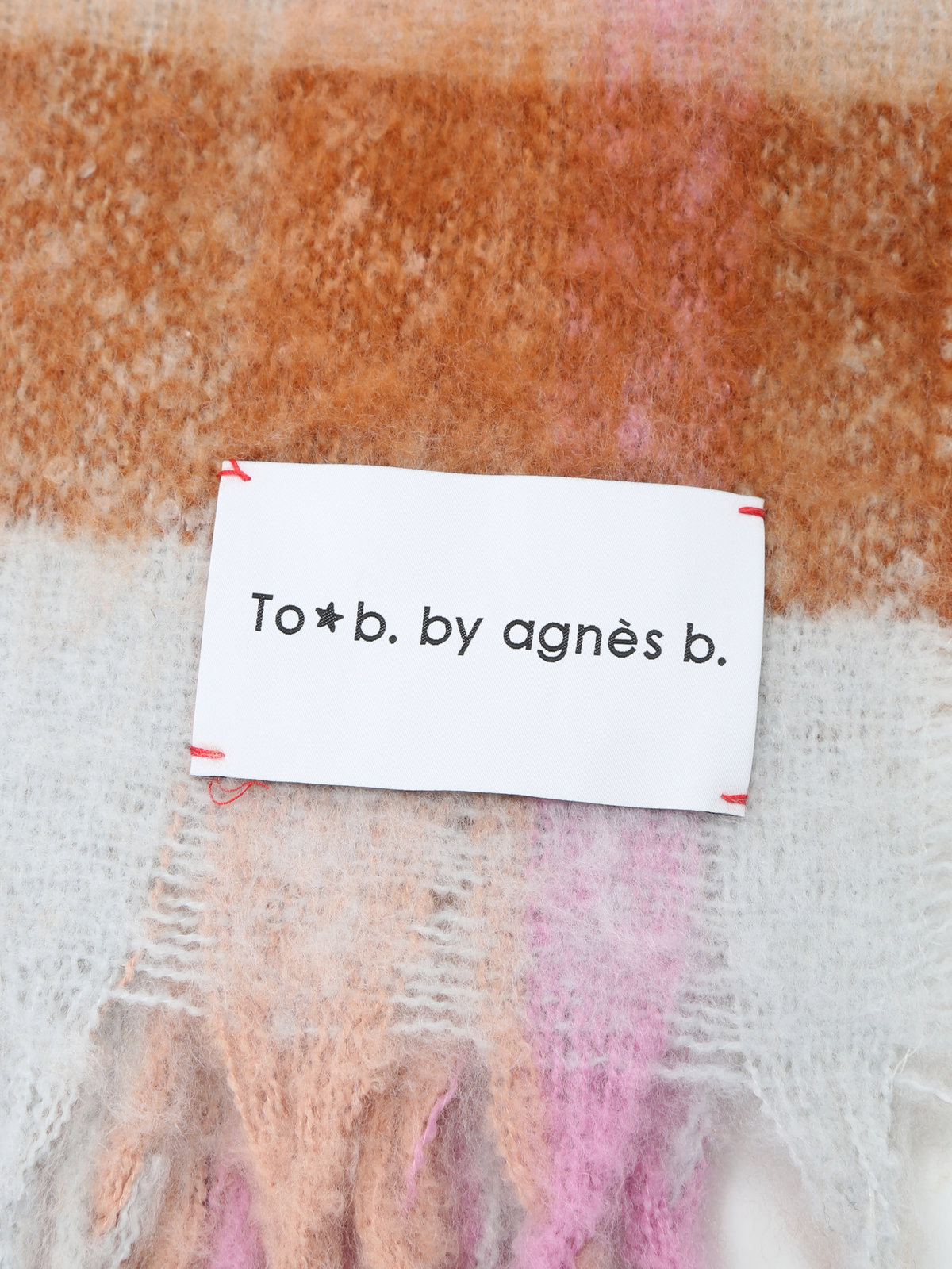 To b. by agnès b. 【Outlet】チェックワイドマフラー ブラウン