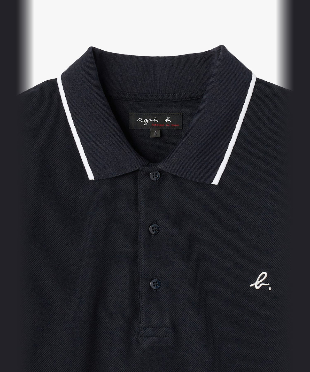 HOMME メンズ メンズ "b."ロゴ 刺繍 コットン 半袖 ポロシャツ "Brazilia" ブルー系その他