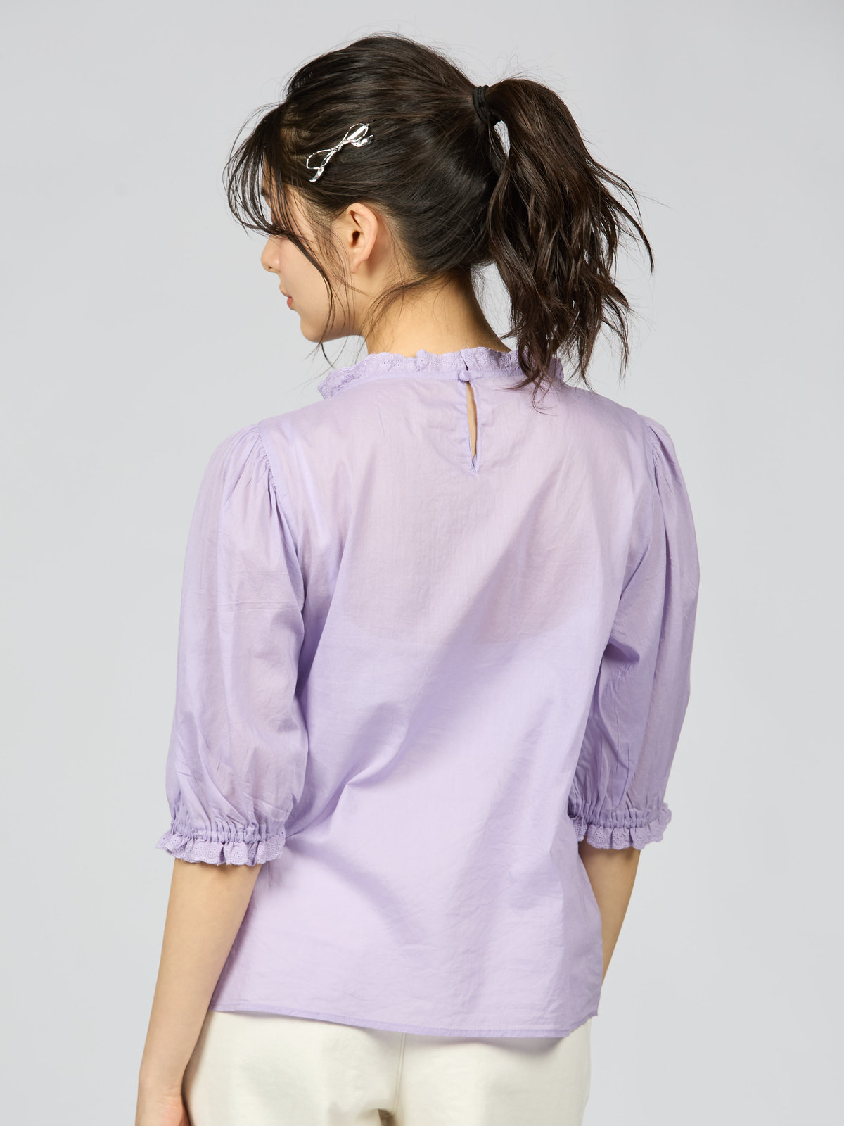 To b. by agnès b. 【Outlet】スカラップドレースブラウス パープル系その他