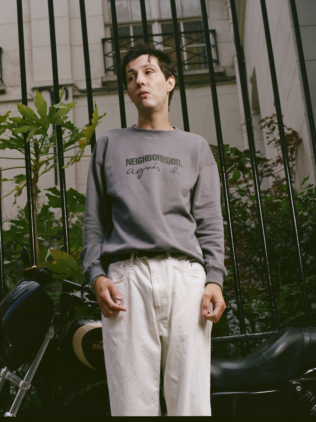 HOMME メンズ agnes b. x NH スウェットシャツ グレー