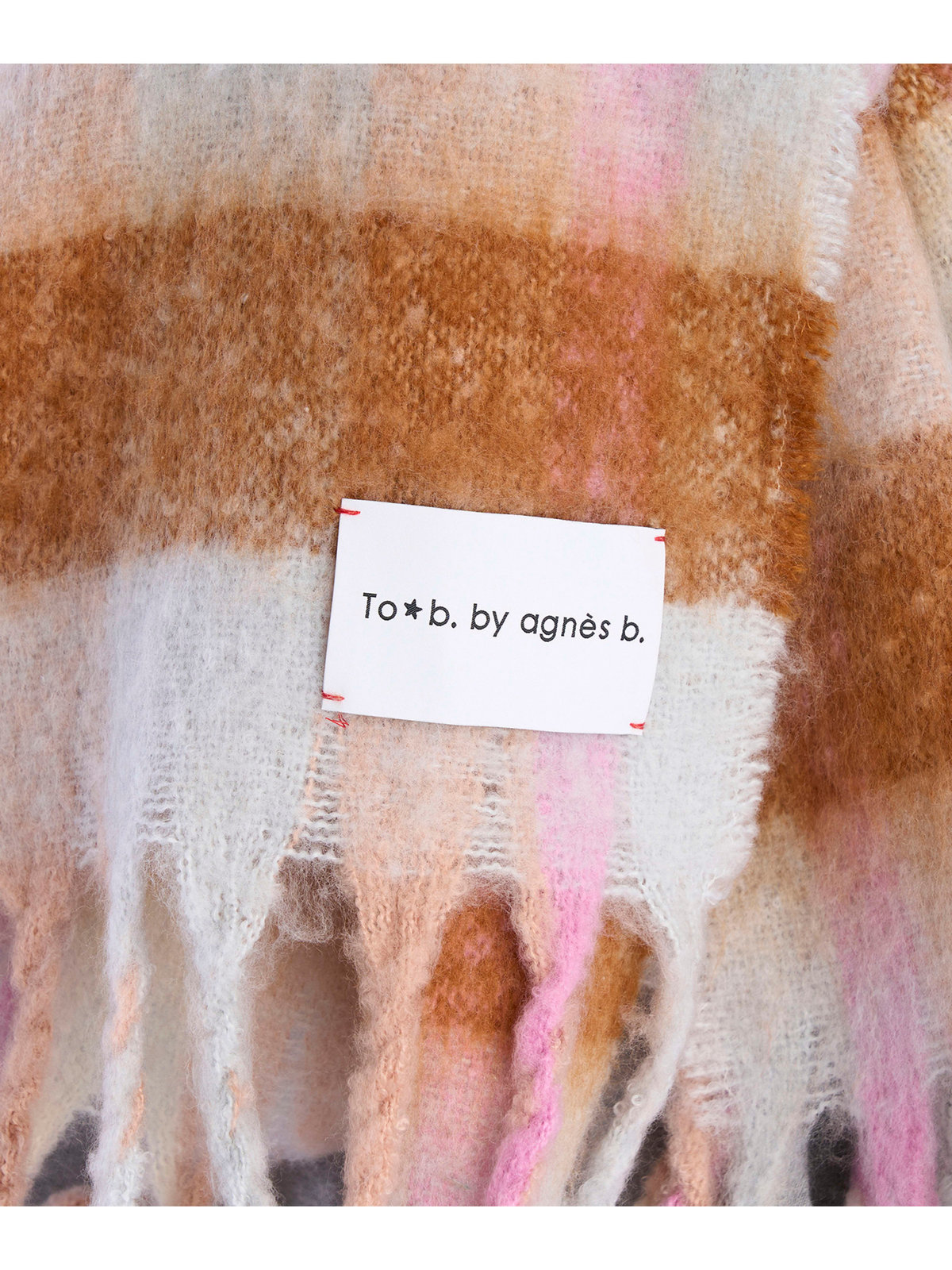 To b. by agnès b. 【Outlet】チェックワイドマフラー ブラウン