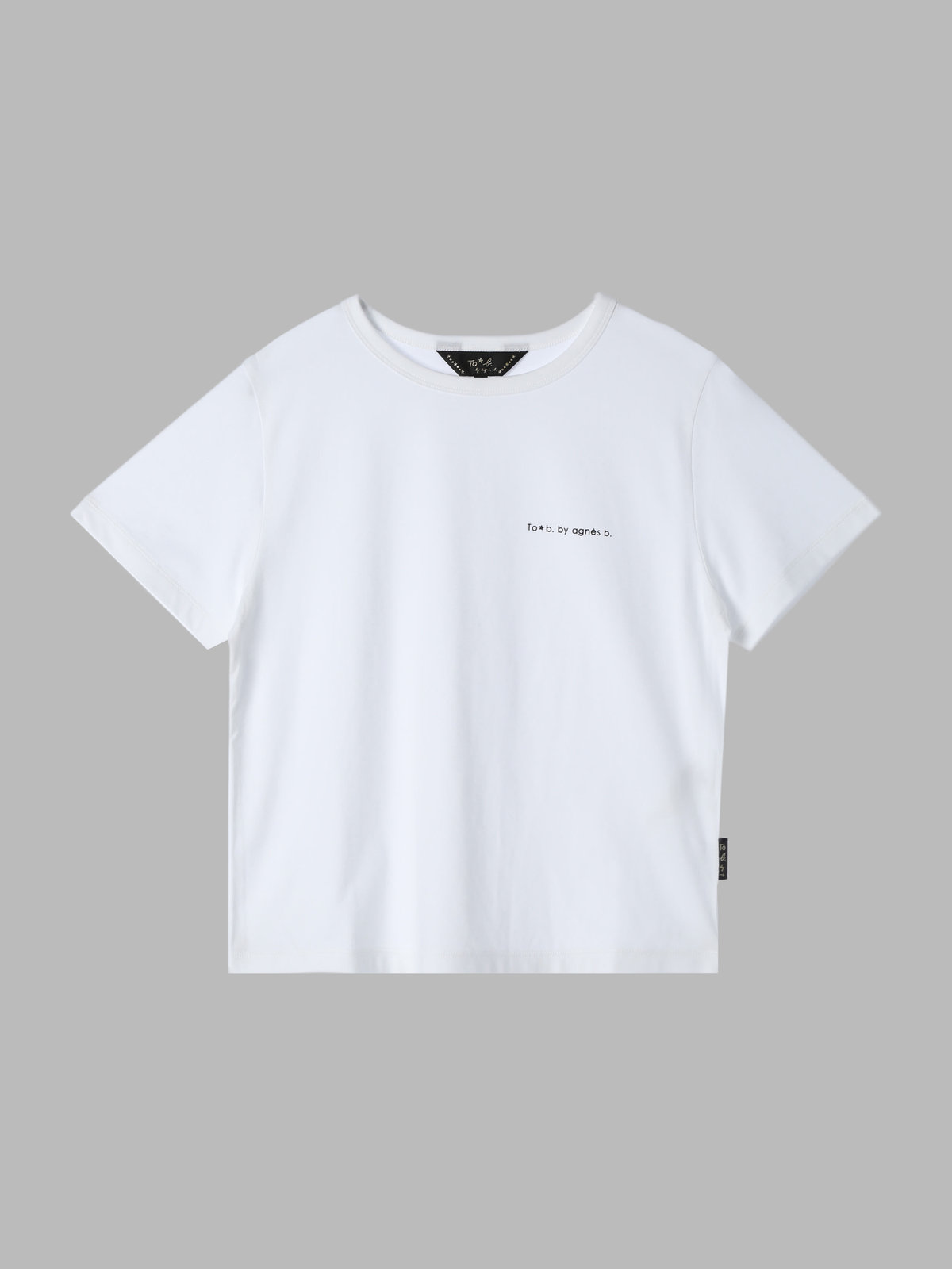 To b. by agnès b. 【Outlet】ロゴ オーガニックコットン 半袖 Tシャツ ホワイト