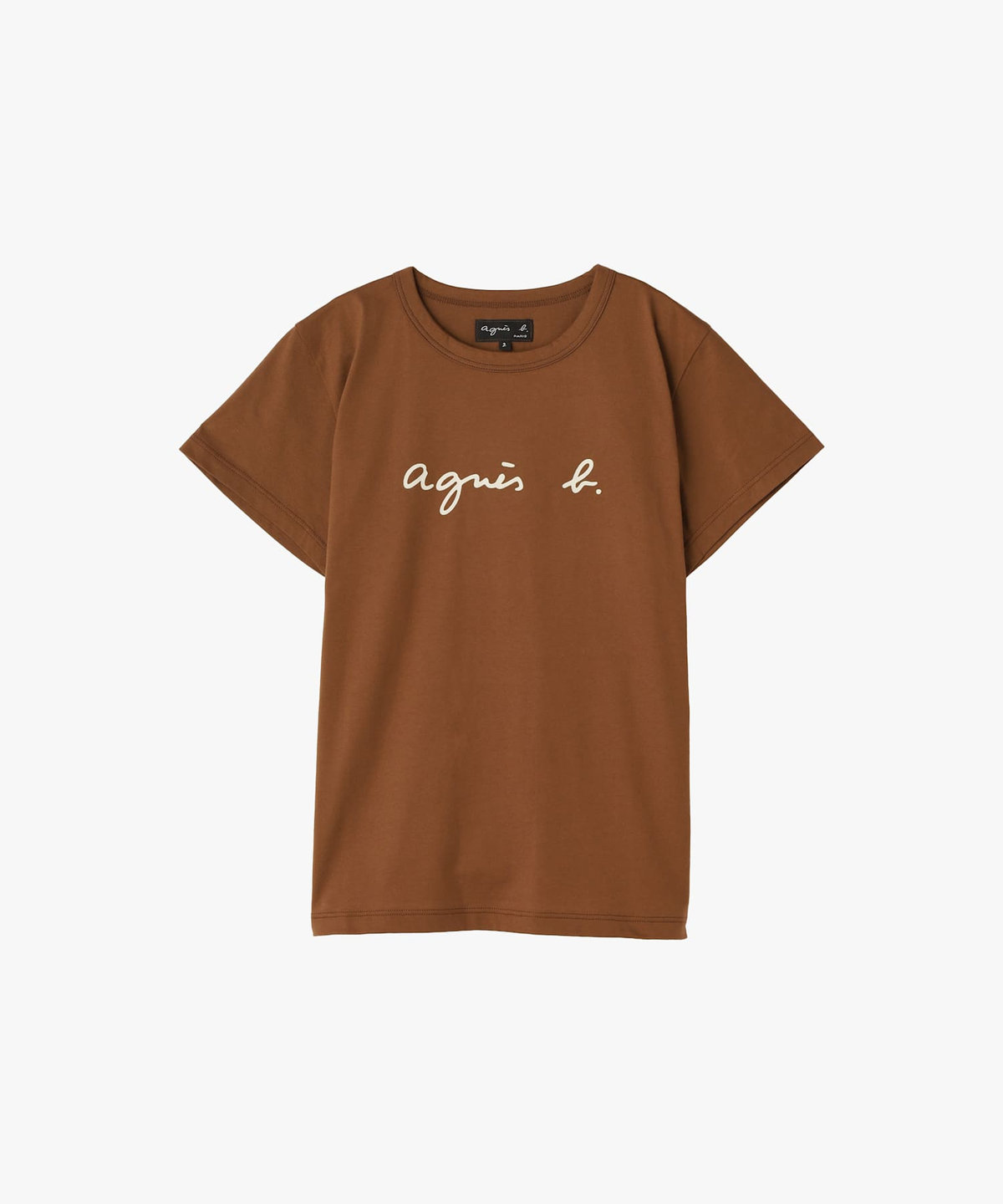 FEMME ウィメンズ ロゴプリント コットン 半袖Tシャツ "Brando" ブラウン系その他