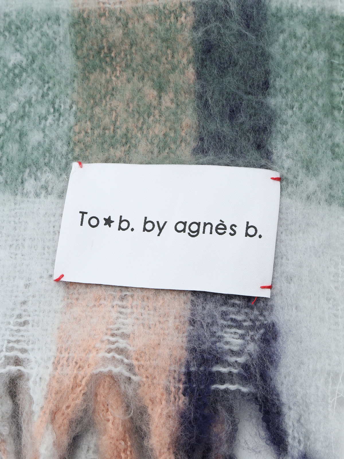 To b. by agnès b. 【Outlet】チェックワイドマフラー グリーン