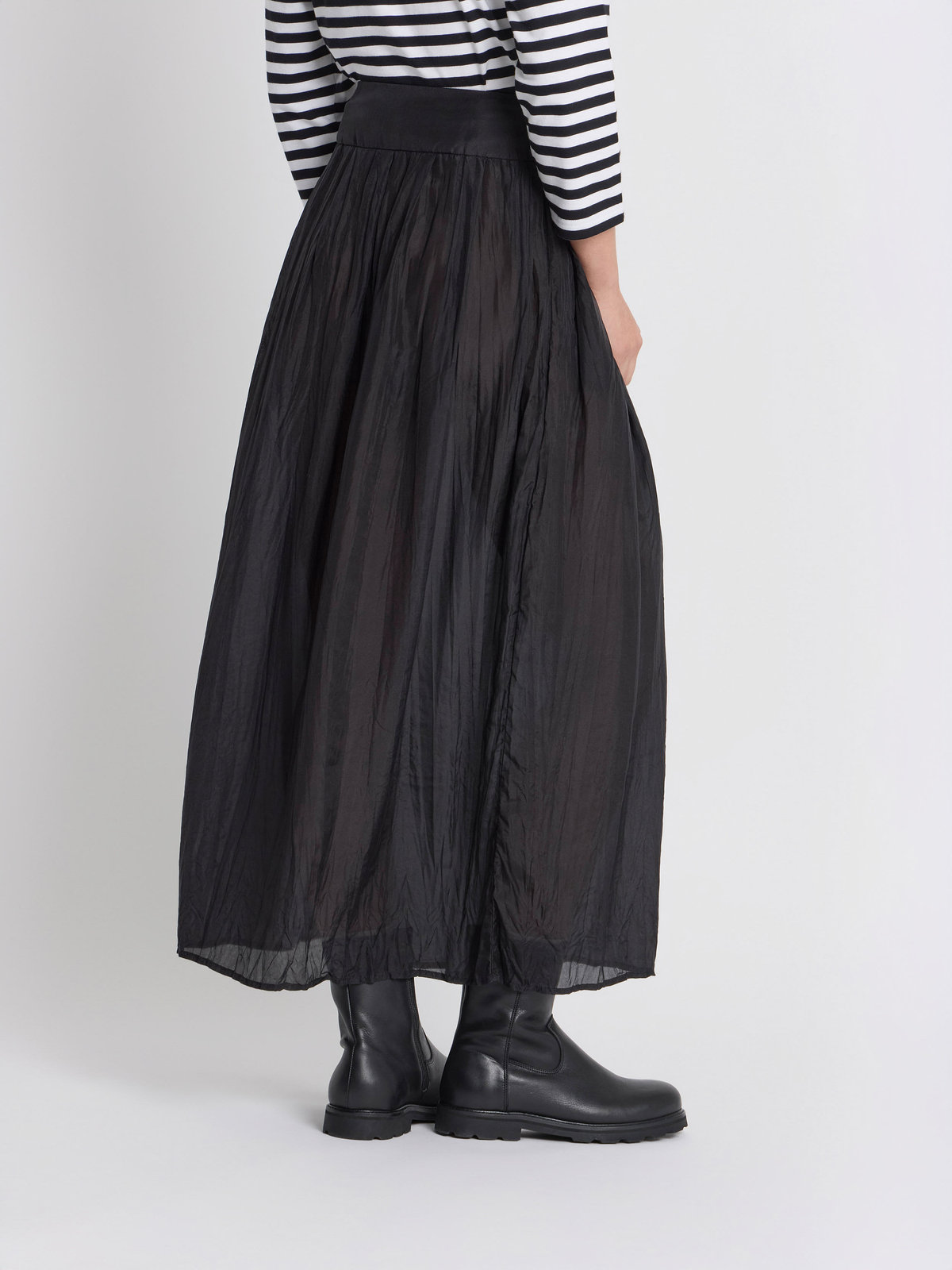 FEMME ウィメンズ シルク ロング フレアスカート ”Grand Hotel” ブラック