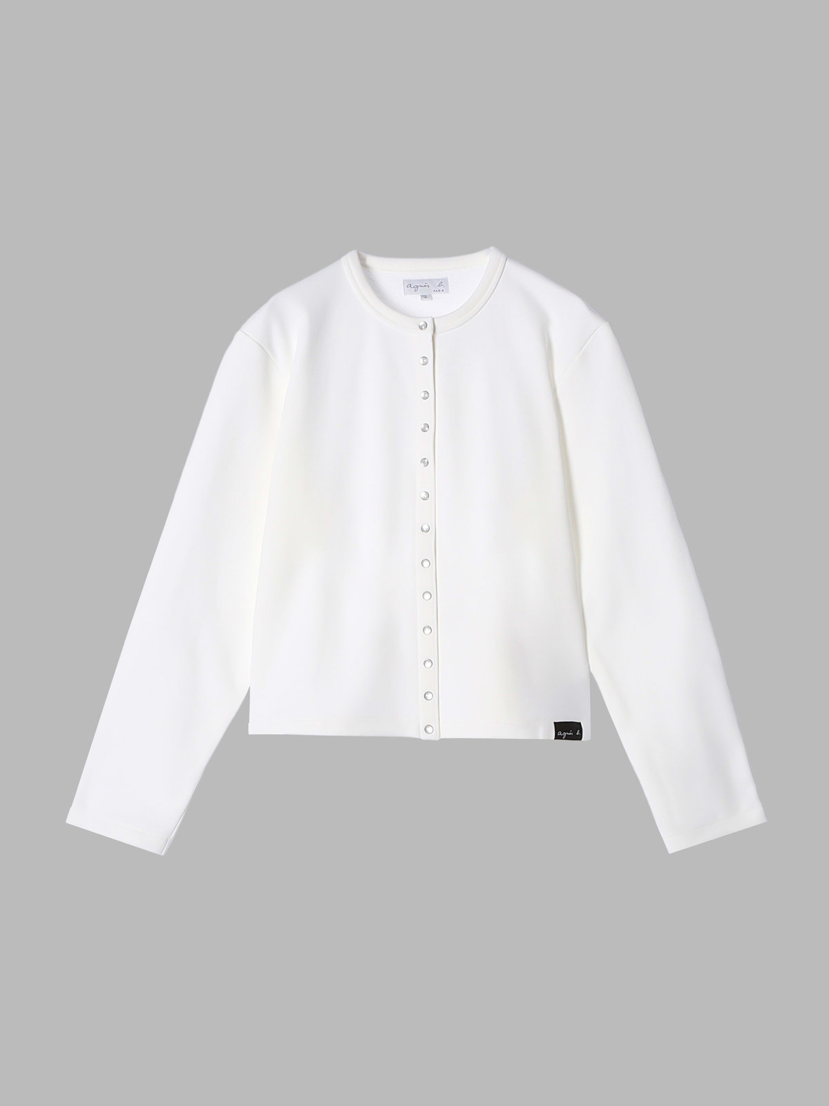 FEMME ウィメンズ WEB限定 ロゴ コットン 長袖 カーディガンプレッション ホワイト