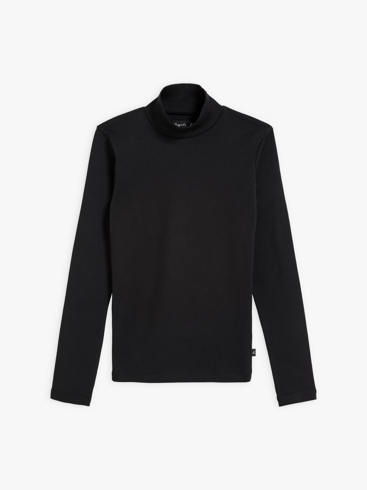 FEMME ウィメンズ コットン ハイネック 長袖 Tシャツ "Vian" ブラック