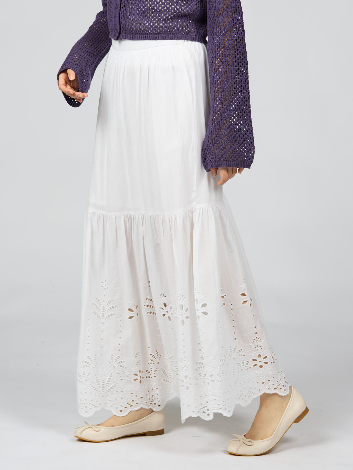 To b. by agnès b. 【Outlet】シフリーレーススカート ホワイト