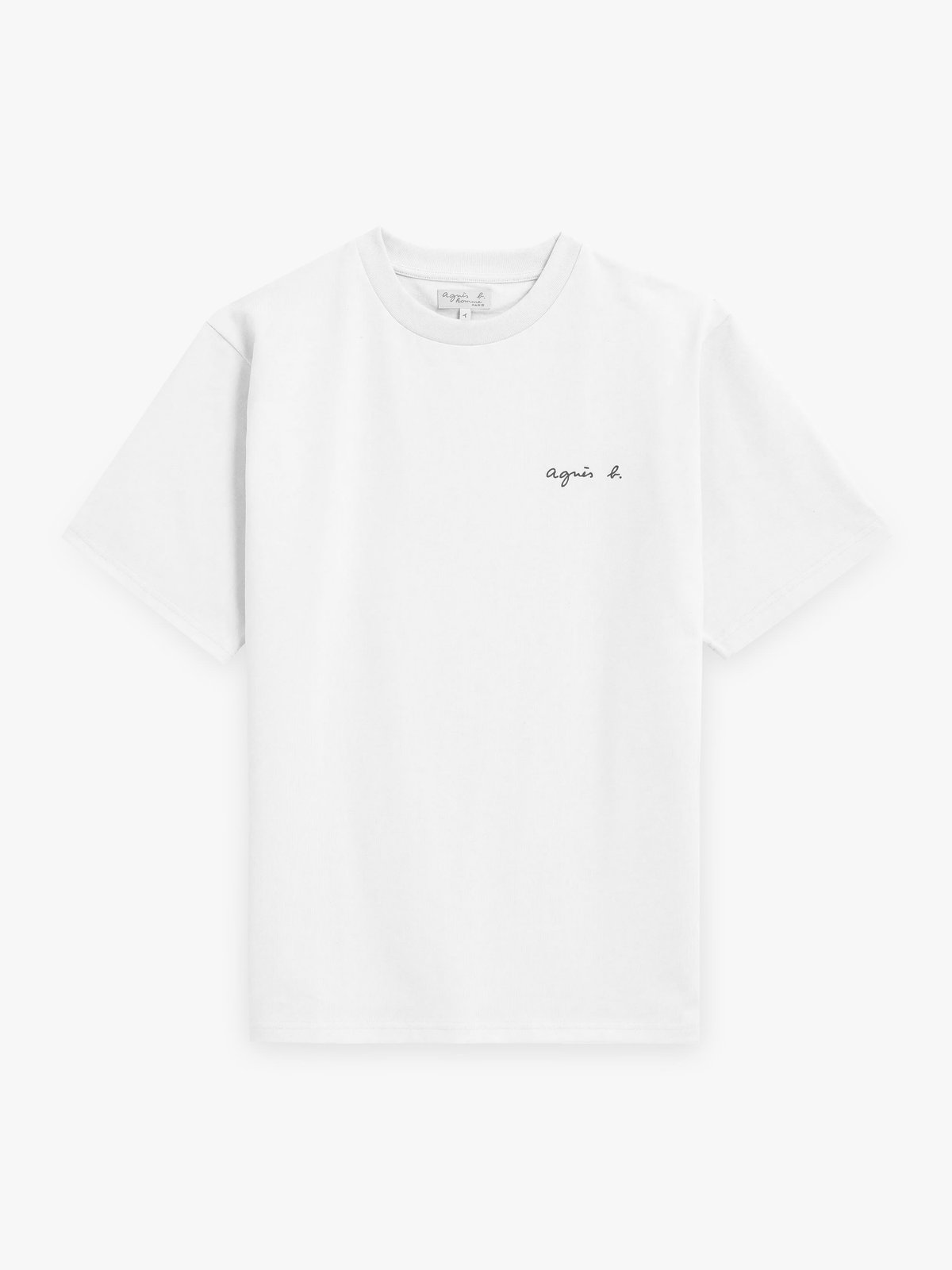 HOMME メンズ メンズ ロゴ 刺繍 コットン 半袖 Tシャツ "Christof" ホワイト