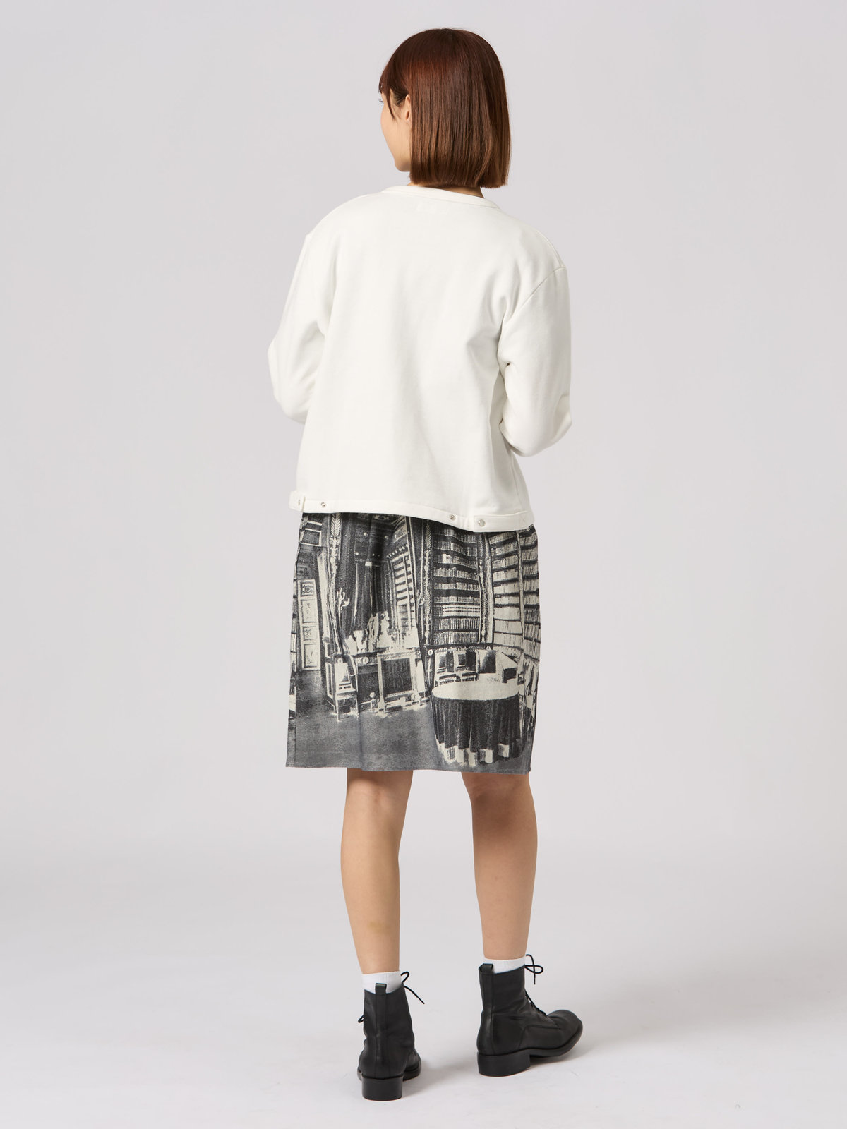 FEMME ウィメンズ WEB限定 ロゴ コットン 長袖 カーディガンプレッション ホワイト