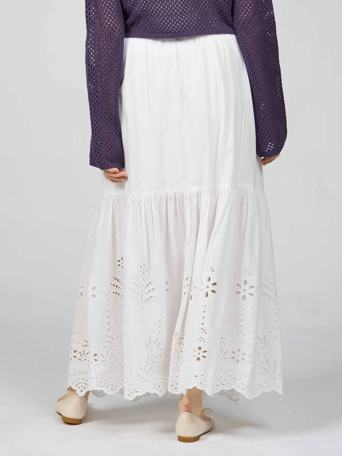 To b. by agnès b. 【Outlet】シフリーレーススカート ホワイト