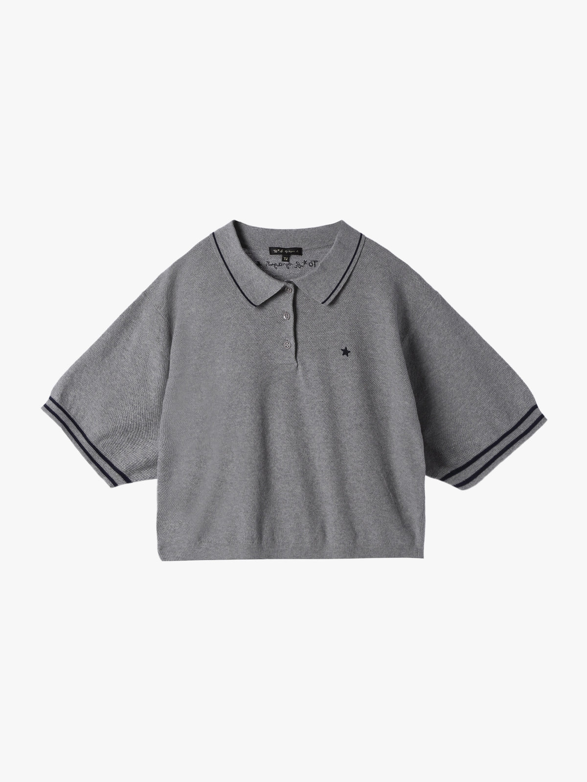 To b. by agnès b. コットン 半袖 ニット ポロ グレー