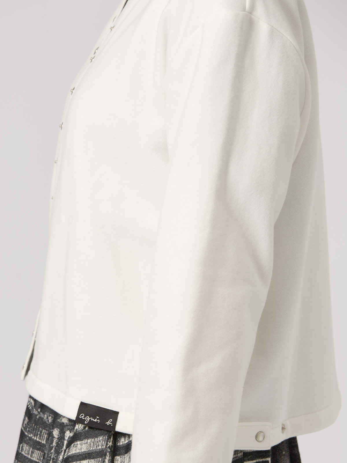 FEMME ウィメンズ WEB限定 ロゴ コットン 長袖 カーディガンプレッション ホワイト