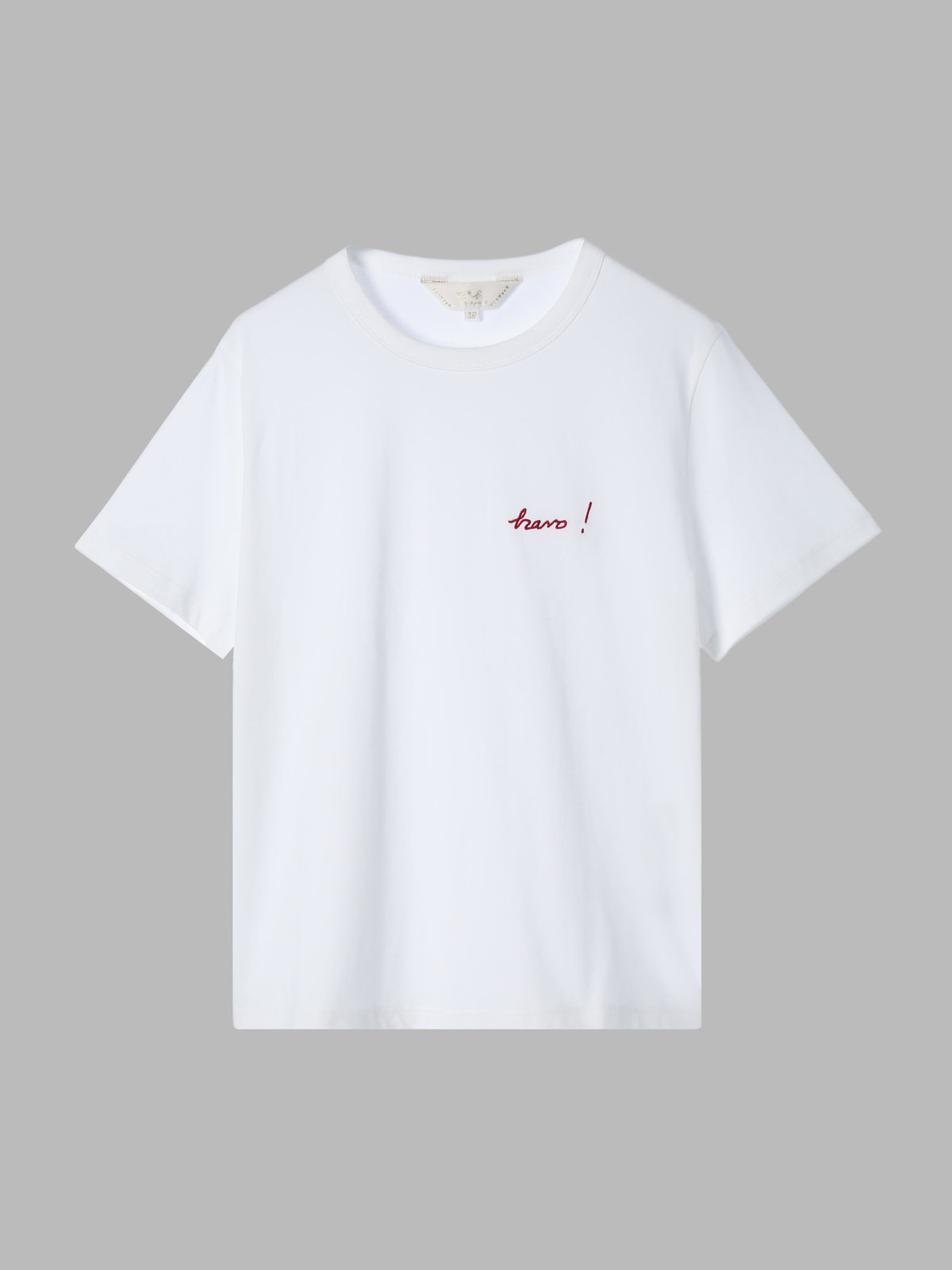 To b. by agnès b. 【Outlet】プリント オーガニックコットン 半袖 Tシャツ "Bravo!" ホワイト系その他