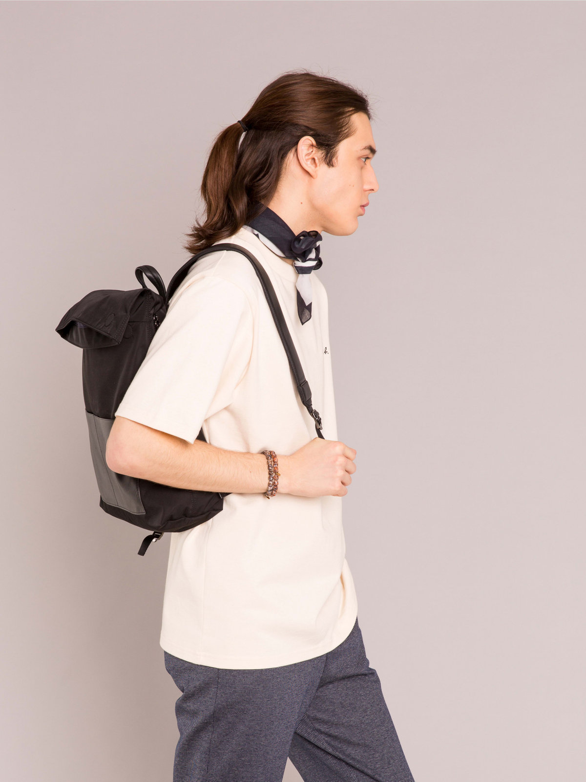 HOMME メンズ メンズ ロゴ 刺繍 コットン 半袖 Tシャツ "Christof" ホワイト