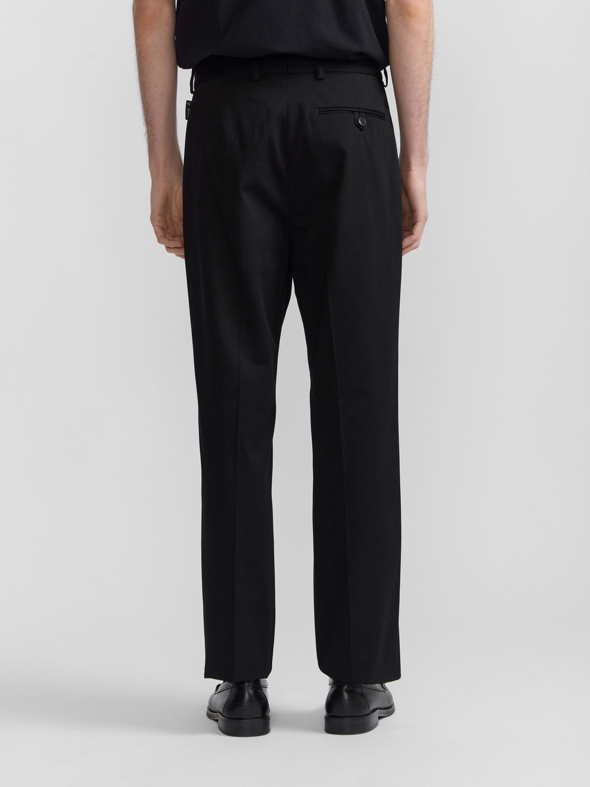 HOMME メンズ メンズ コットン ギャバジン パンツ ブラック