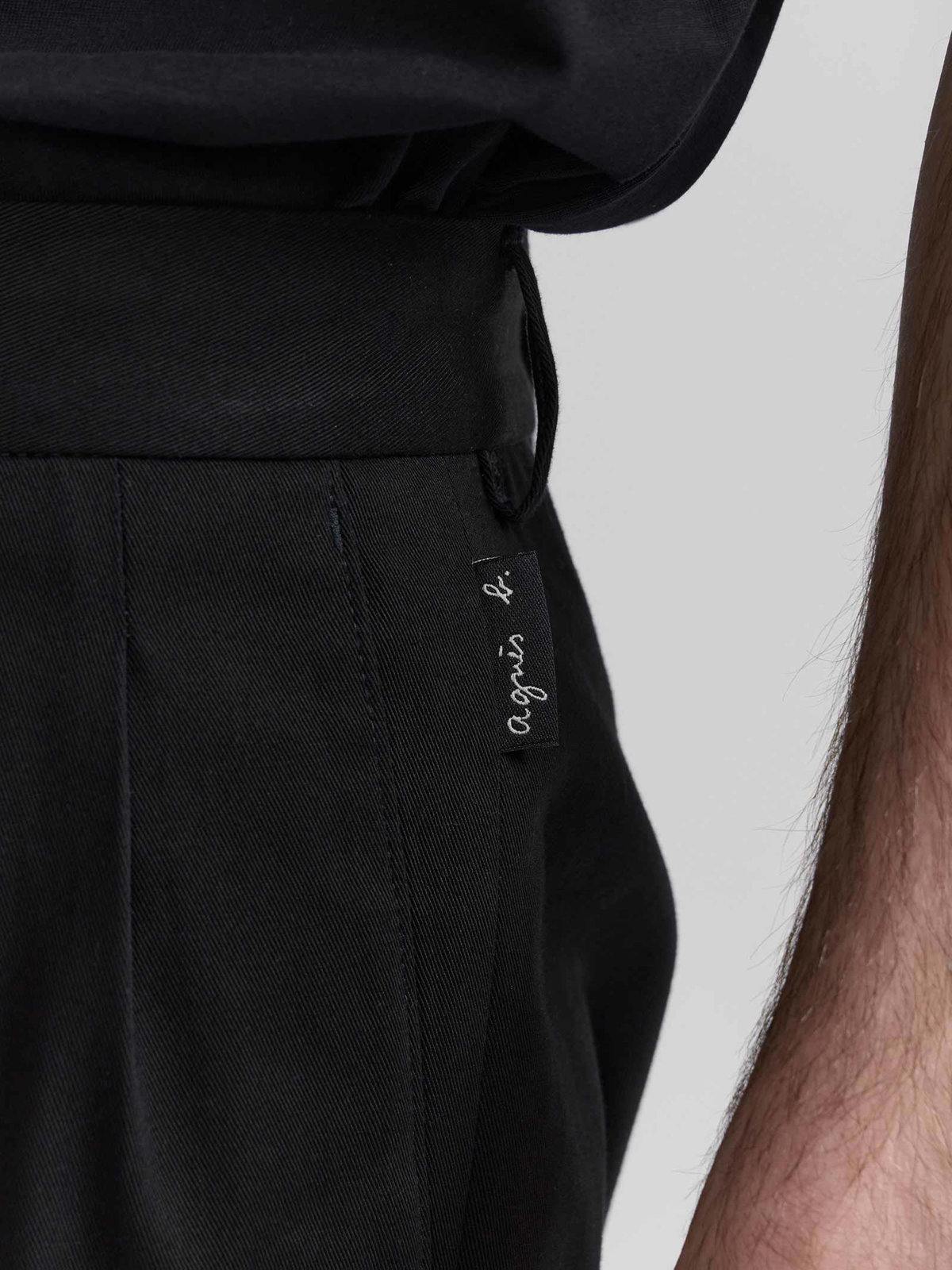 HOMME メンズ メンズ コットン ギャバジン パンツ ブラック