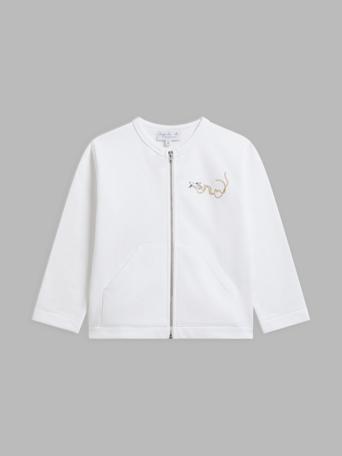 ENFANT ガールズ SY93 E CARDIGAN キッズ ジップカーディガン ホワイト