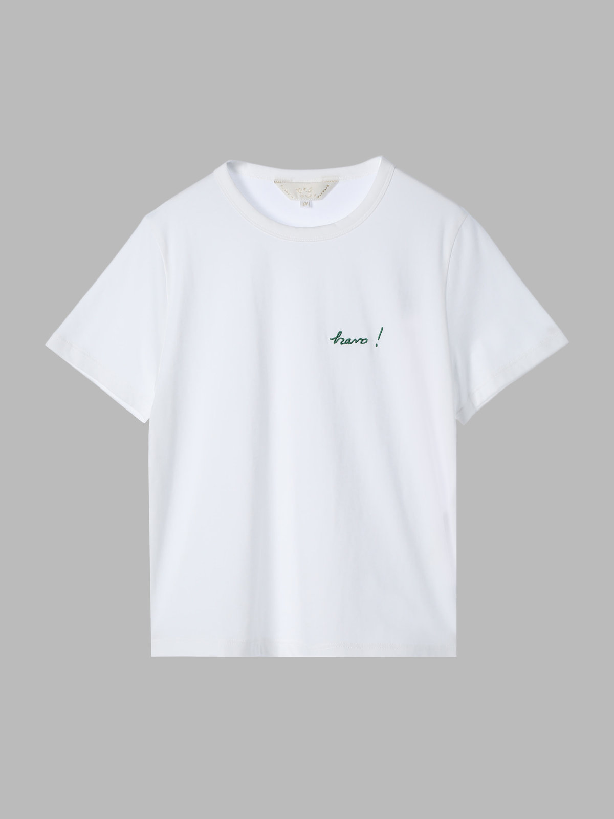 To b. by agnès b. 【Outlet】プリント オーガニックコットン 半袖 Tシャツ "Bravo!" ホワイト