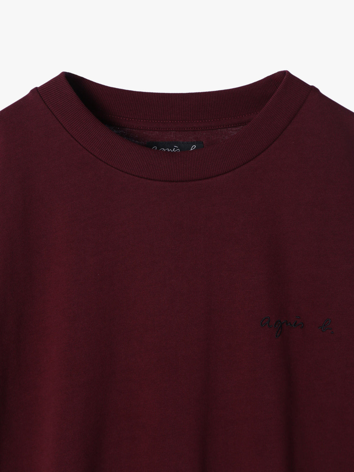 HOMME メンズ 【Outlet】メンズ ロゴ 刺繍 コットン 半袖 Tシャツ "Christof" ボルドー
