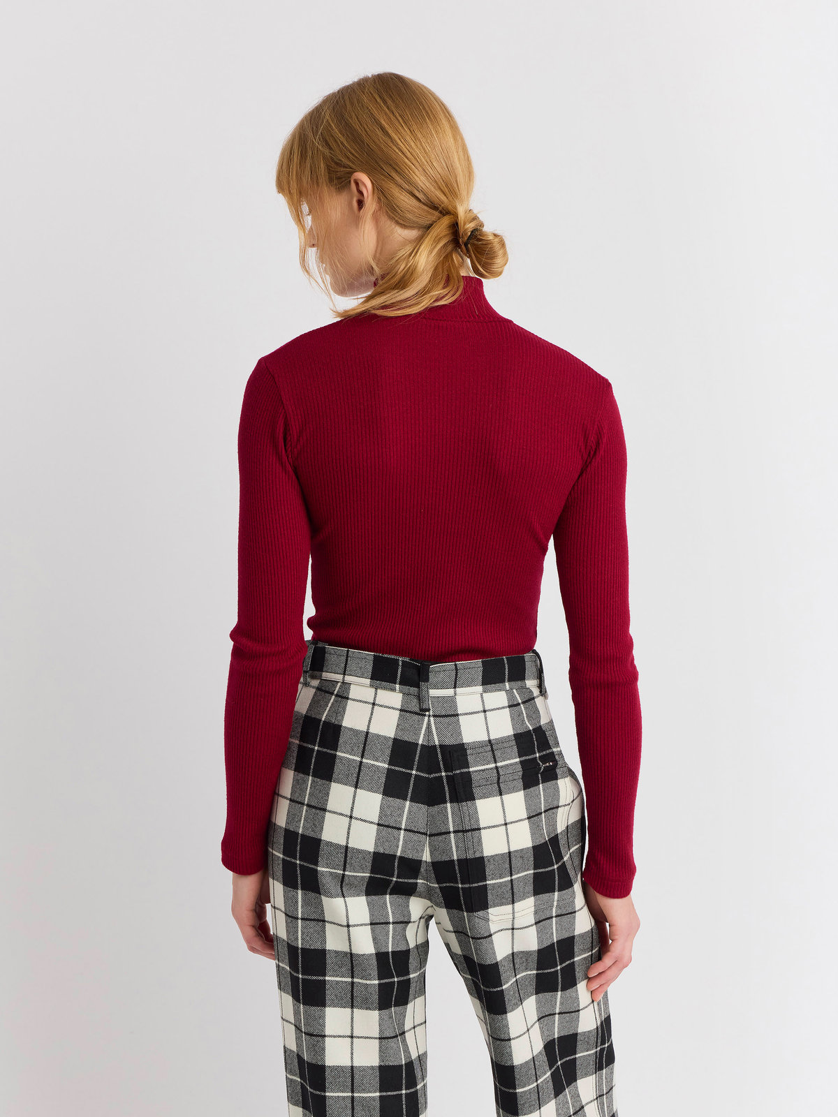 FEMME ウィメンズ 【Outlet】ハイネック 長袖 Tシャツ "Vian" ボルドー