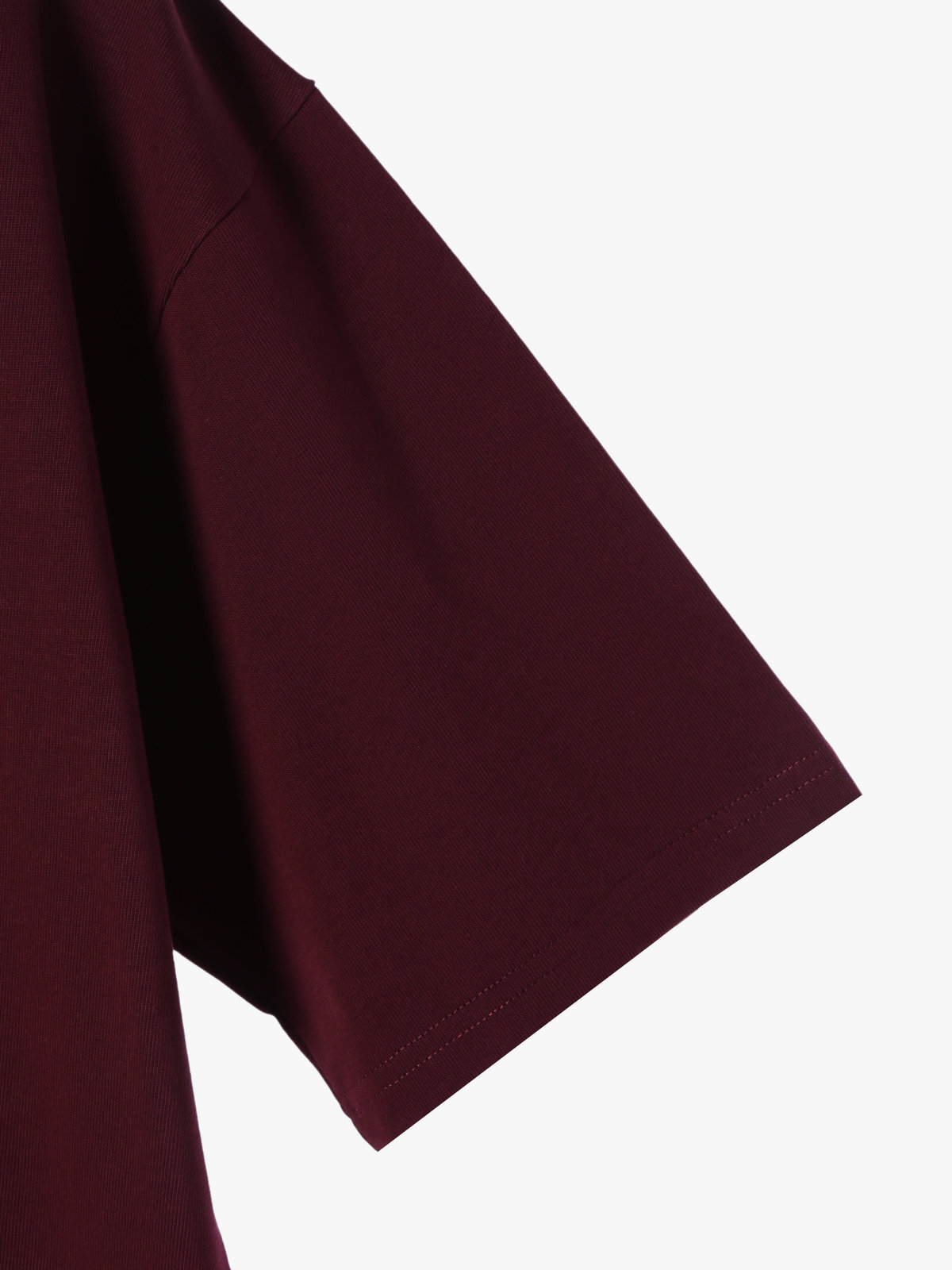 HOMME メンズ 【Outlet】メンズ ロゴ 刺繍 コットン 半袖 Tシャツ "Christof" ボルドー