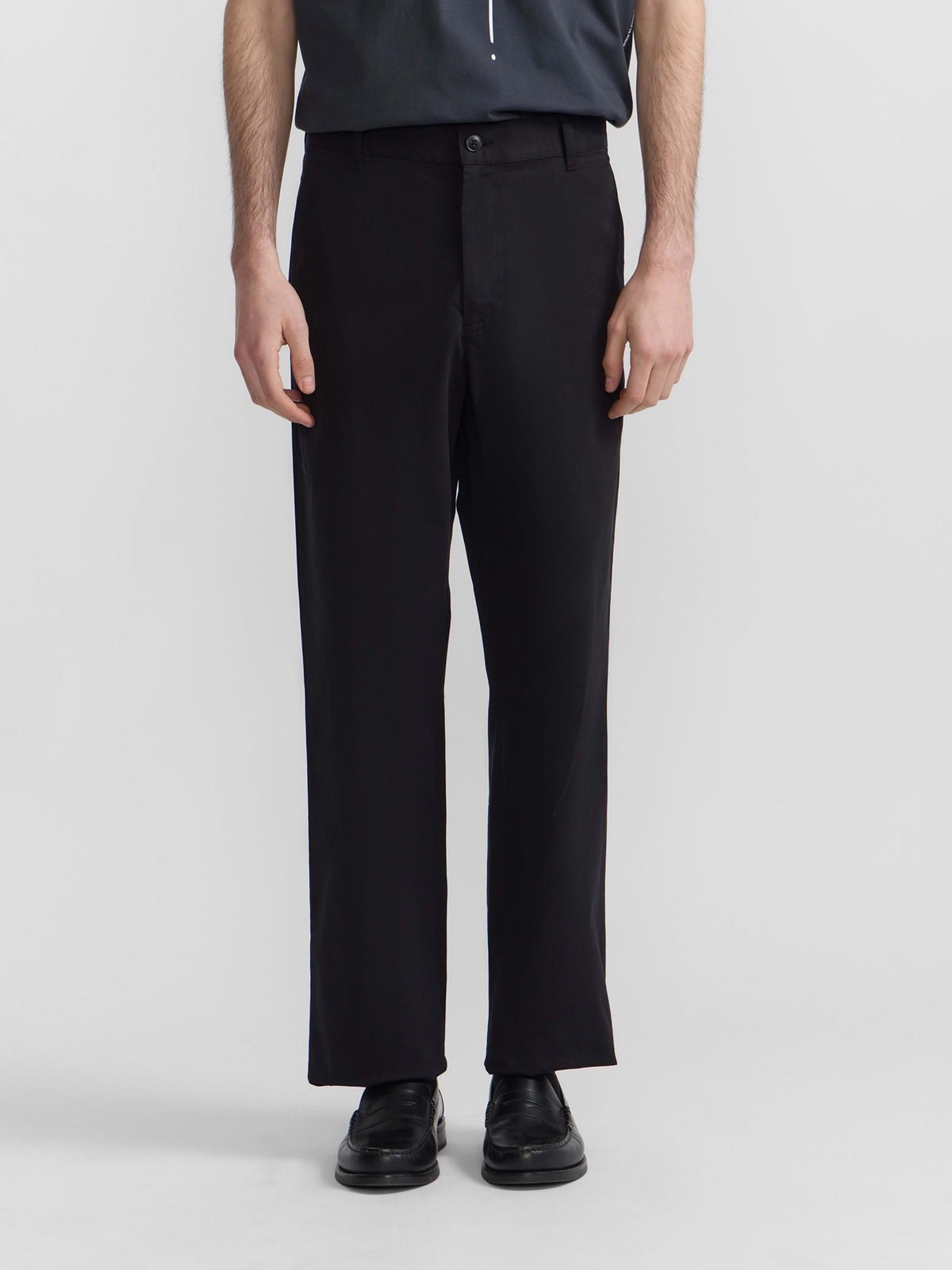 HOMME メンズ メンズ コットン ギャバジン ストレート パンツ ”Antton” ブラック